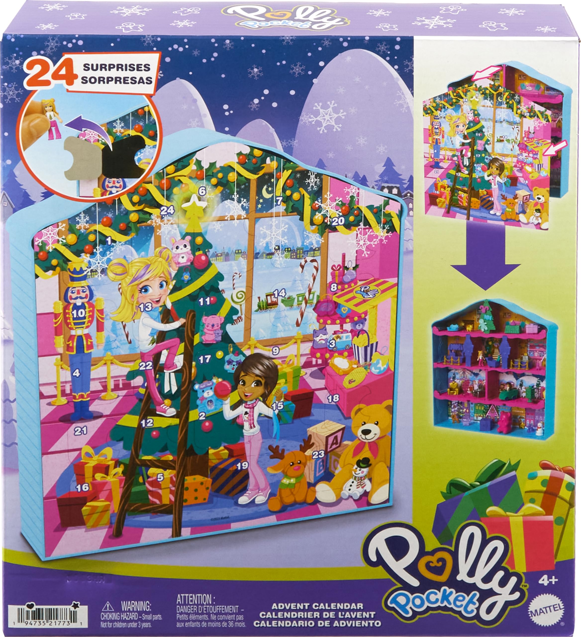 Foto 7 pulgar | Calendario De Adviento Polly Pocket Dolls Gingerbread House - Venta Internacional.