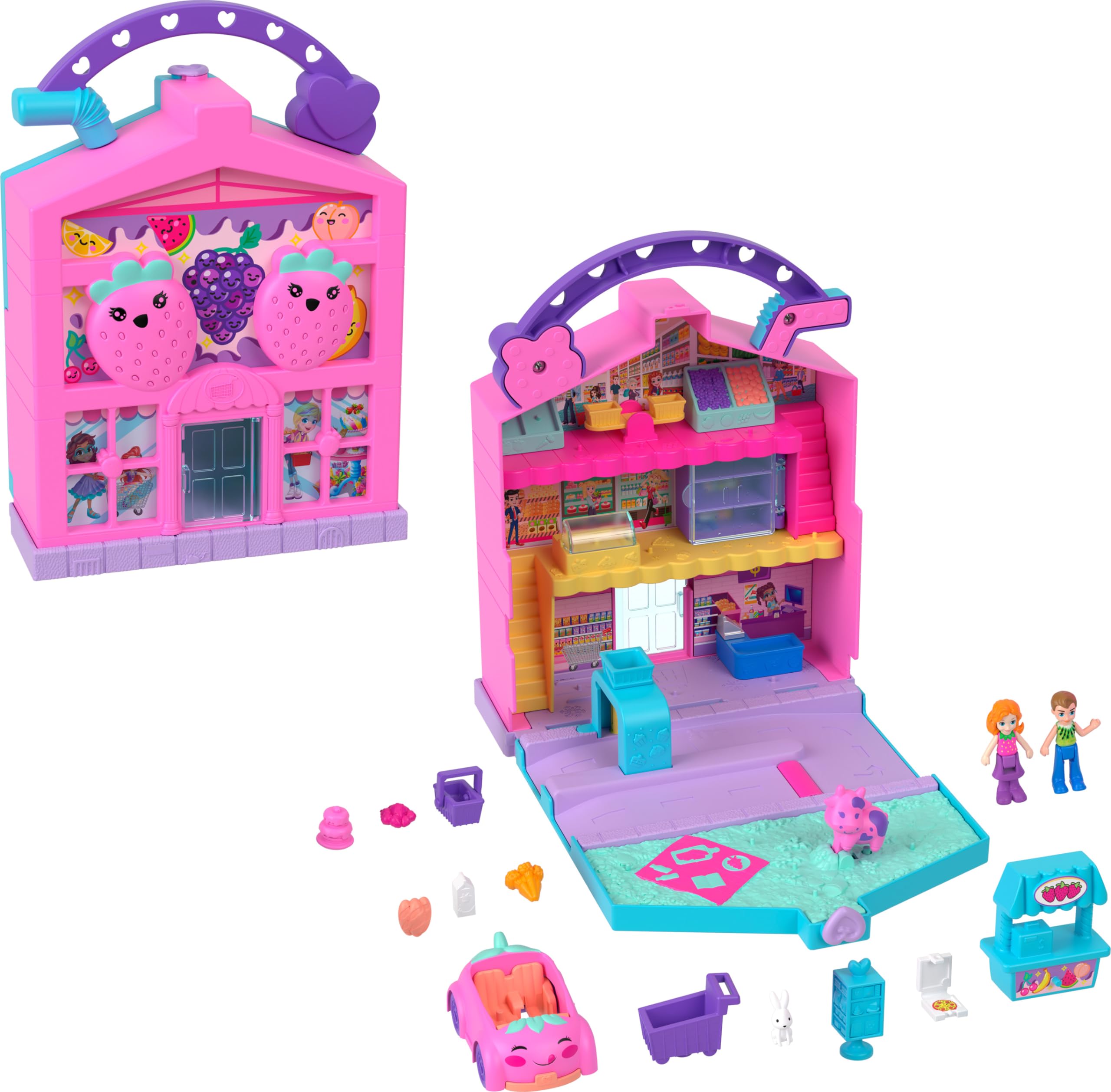 Foto 2 pulgar | Set De Juego Polly Pocket Pollyville Fresh Market Con 2 Muñecas - Venta Internacional.
