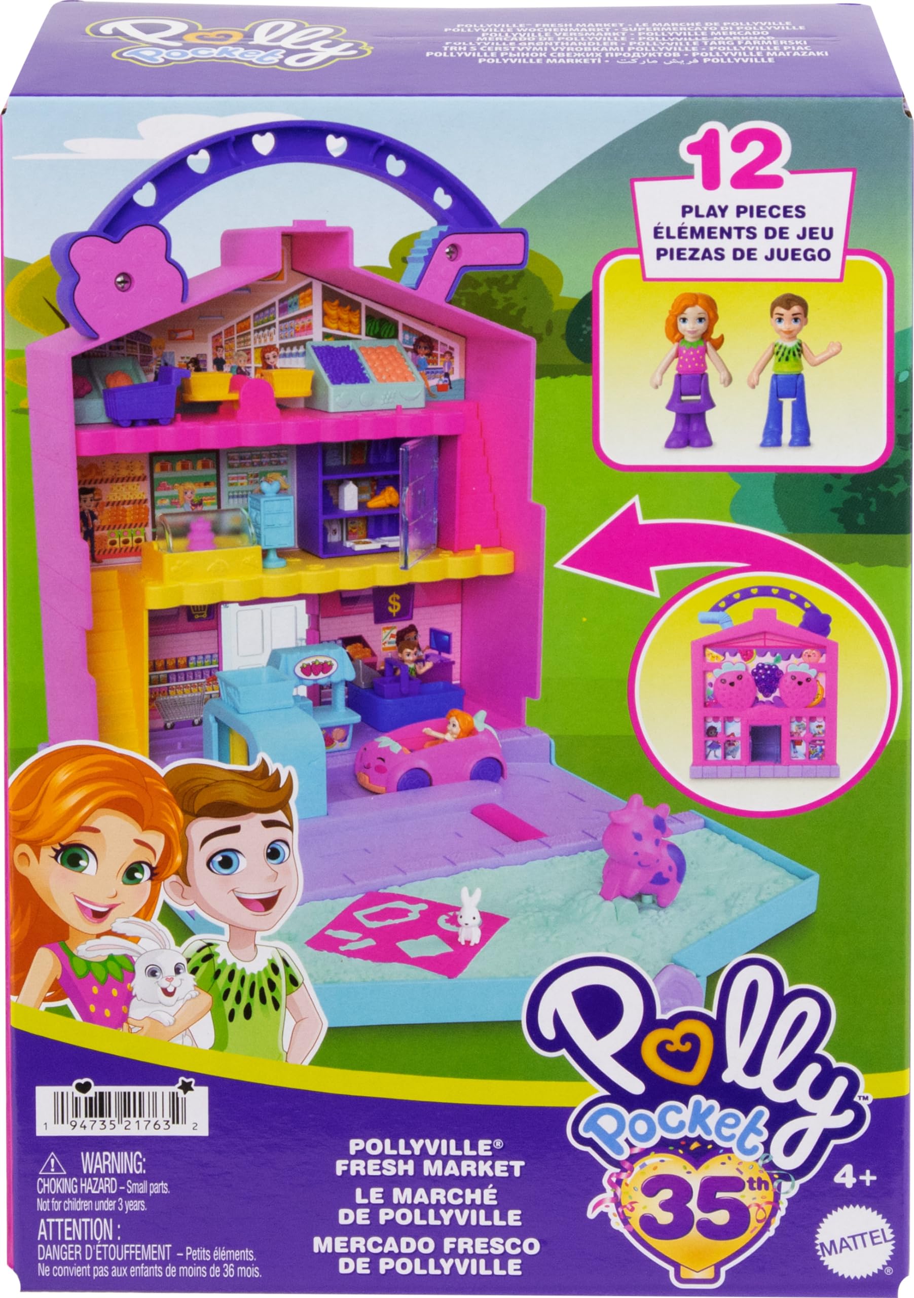 Foto 7 pulgar | Set De Juego Polly Pocket Pollyville Fresh Market Con 2 Muñecas - Venta Internacional.