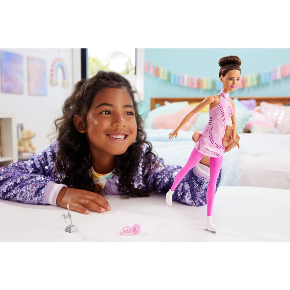 Foto 2 | Muñeca Moderna Barbie Careers Morena Patinadora Sobre Hielo Con Accesorios - Venta Internacional.