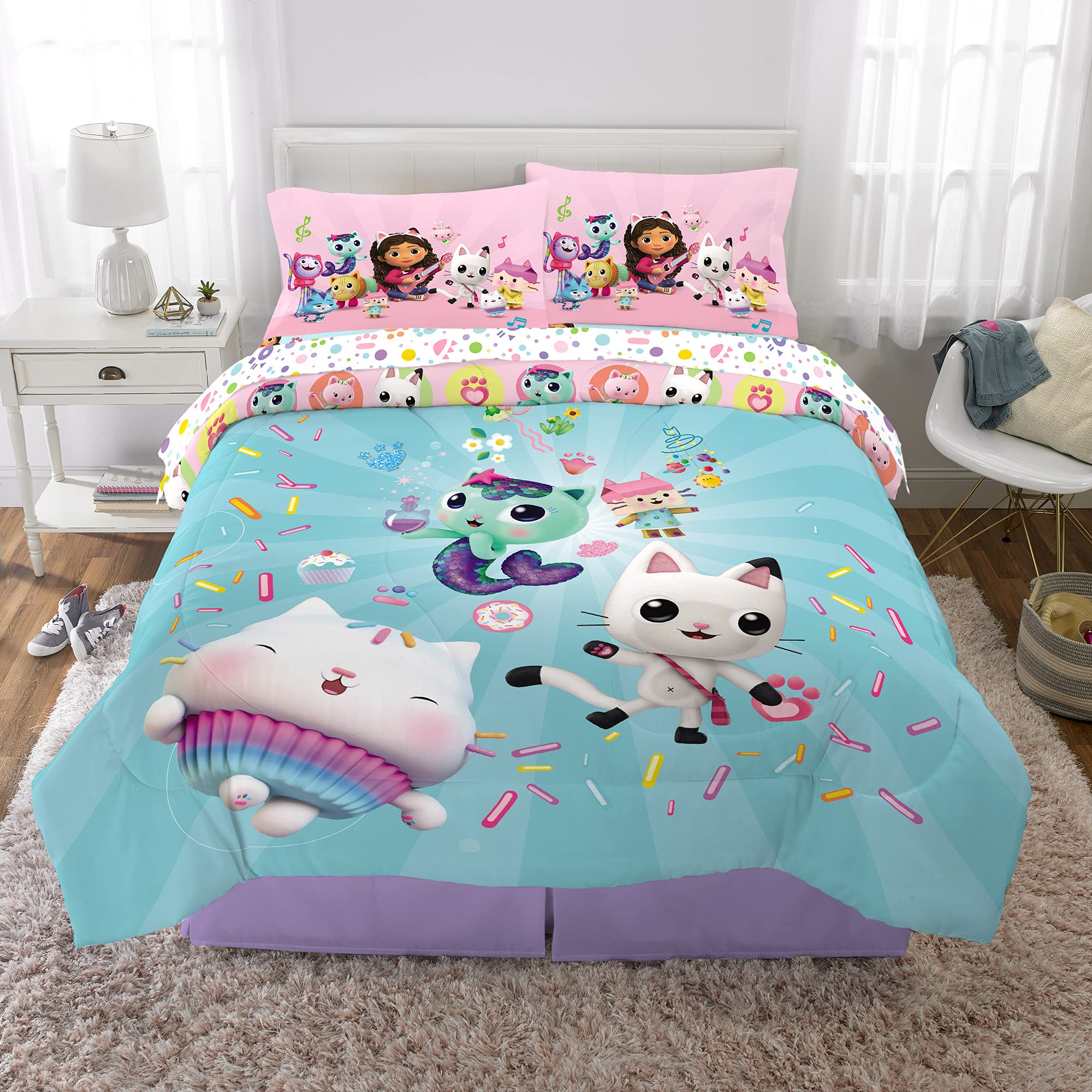 Foto 5 pulgar | Juego De Ropa De Cama Franco Dreamworks Gabby's Dollhouse De Tamaño Completo - Venta Internacional.