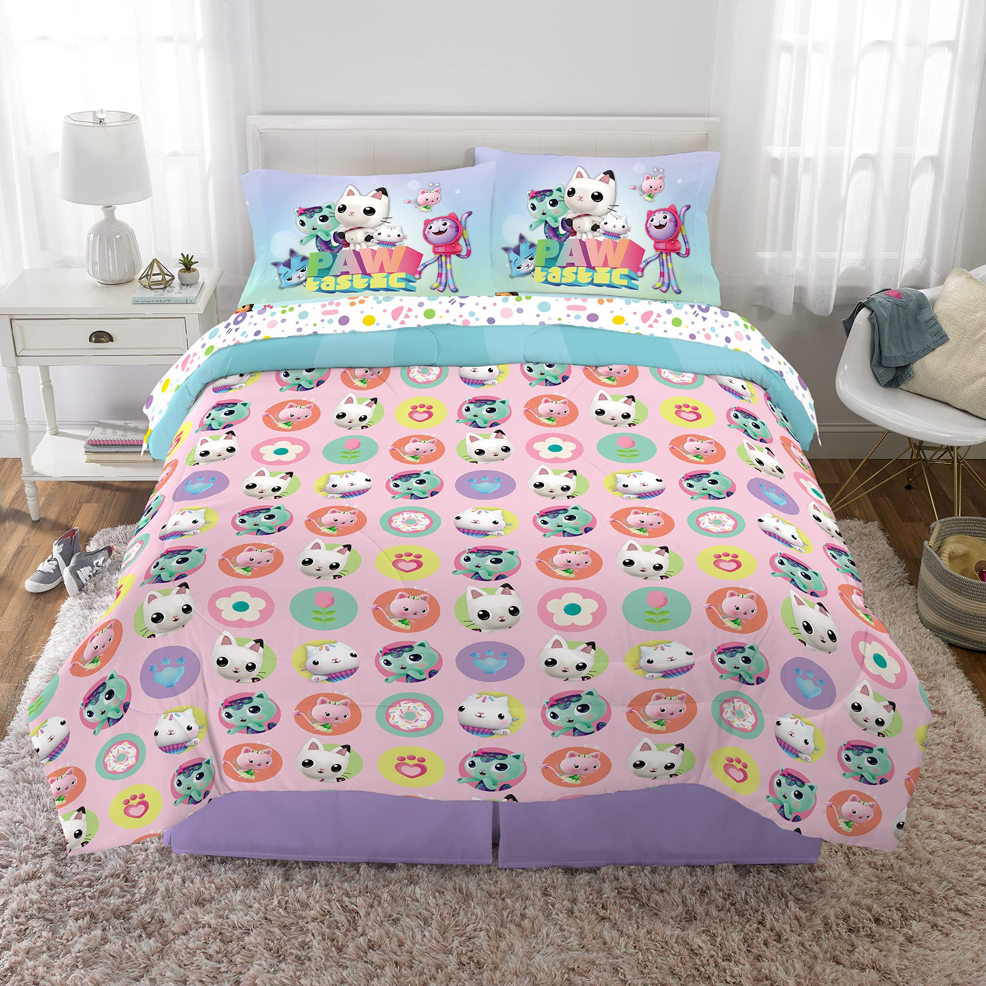 Foto 6 pulgar | Juego De Ropa De Cama Franco Dreamworks Gabby's Dollhouse De Tamaño Completo - Venta Internacional.