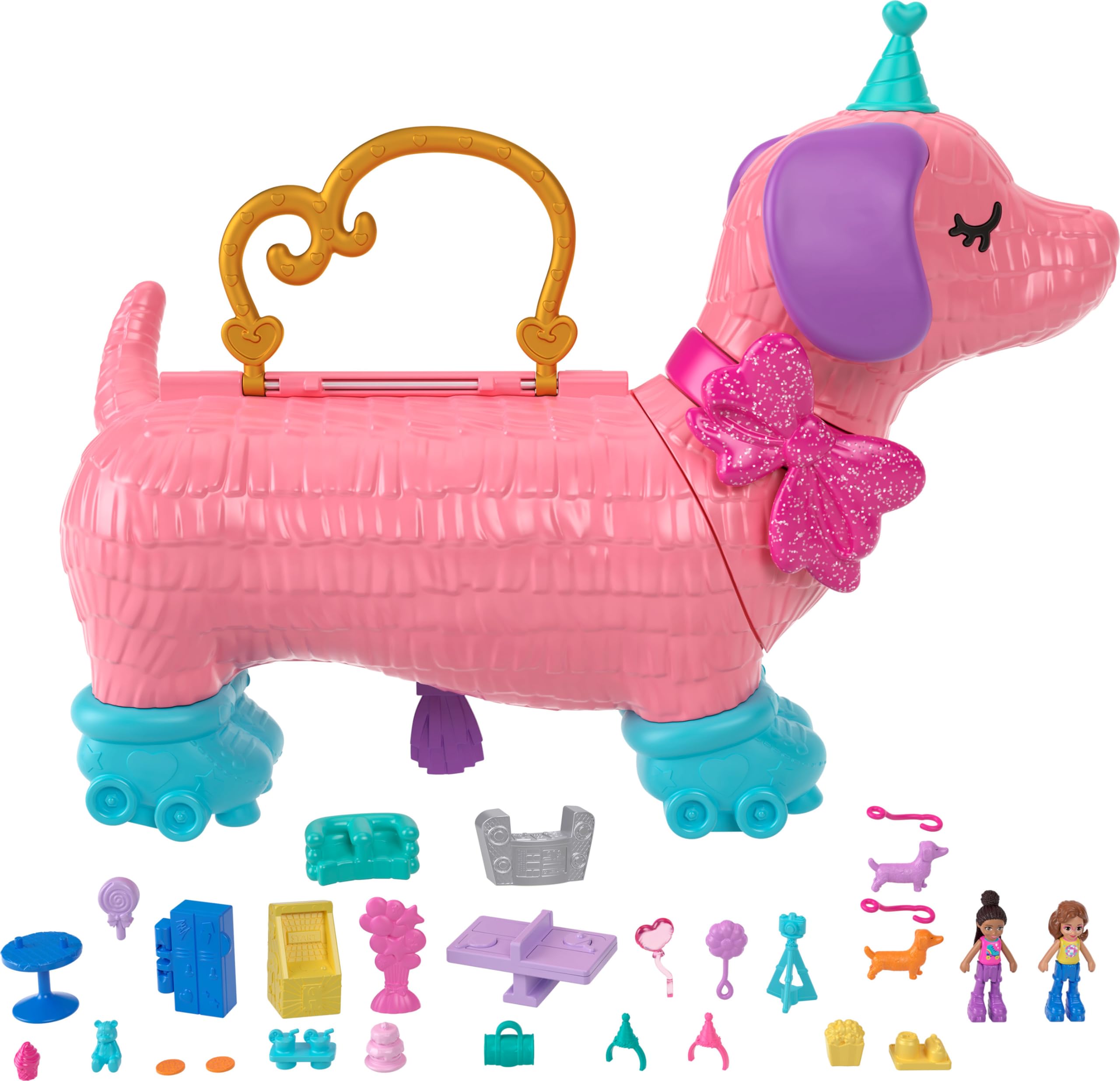Juego De Juguetes De Viaje Polly Pocket 2 En 1 Con 2 Muñecas Y Cachorros Party - Venta Internacional.