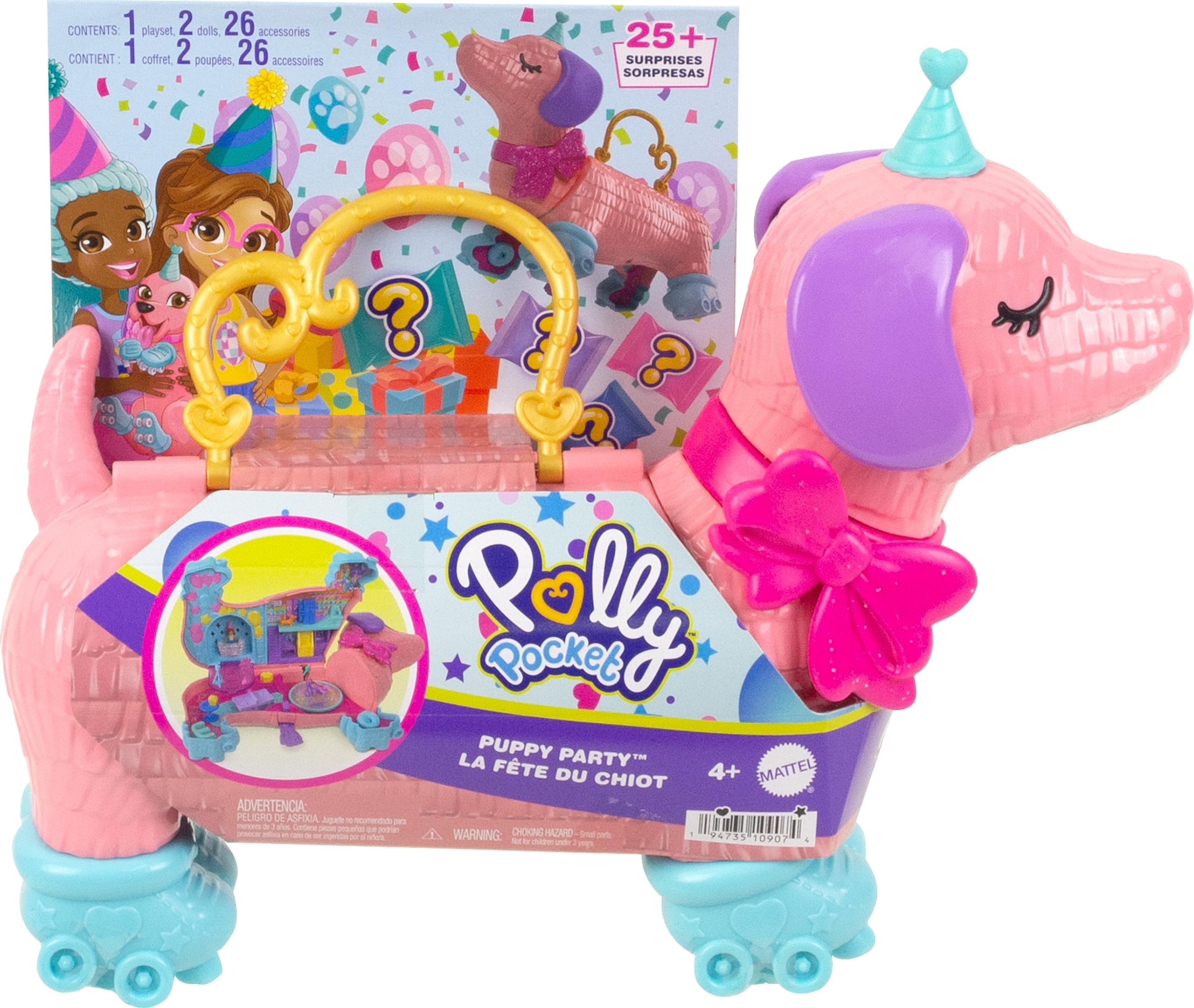 Foto 7 pulgar | Juego De Juguetes De Viaje Polly Pocket 2 En 1 Con 2 Muñecas Y Cachorros Party - Venta Internacional.