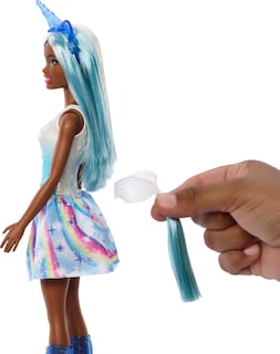 Foto 5 | Muñeca Unicornio Barbie Un Toque De Magia Con Cabello Y Atuendo Azules - Venta Internacional.