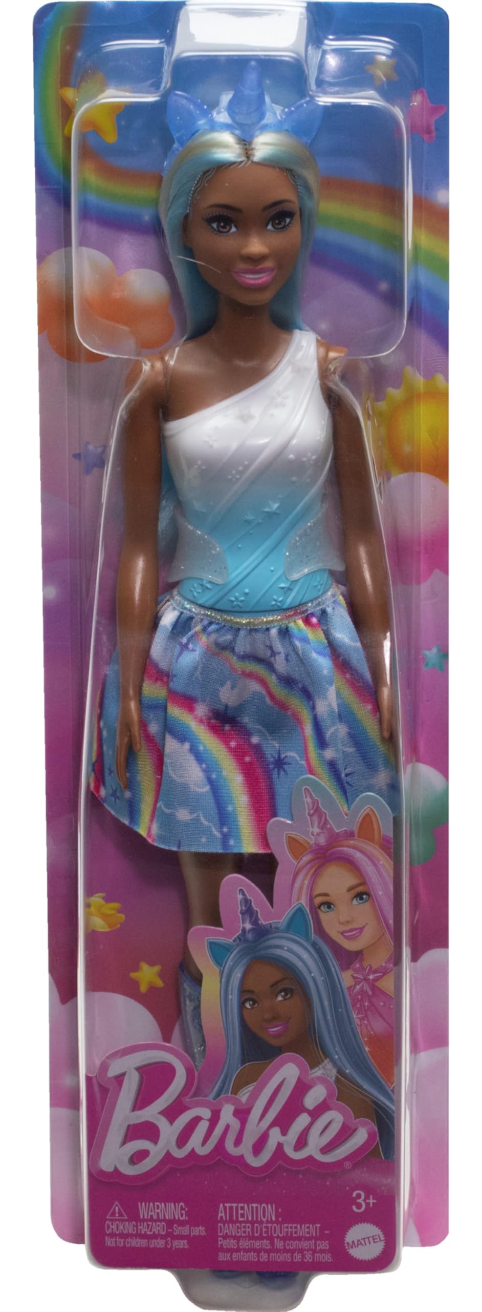 Foto 7 pulgar | Muñeca Unicornio Barbie Un Toque De Magia Con Cabello Y Atuendo Azules - Venta Internacional.