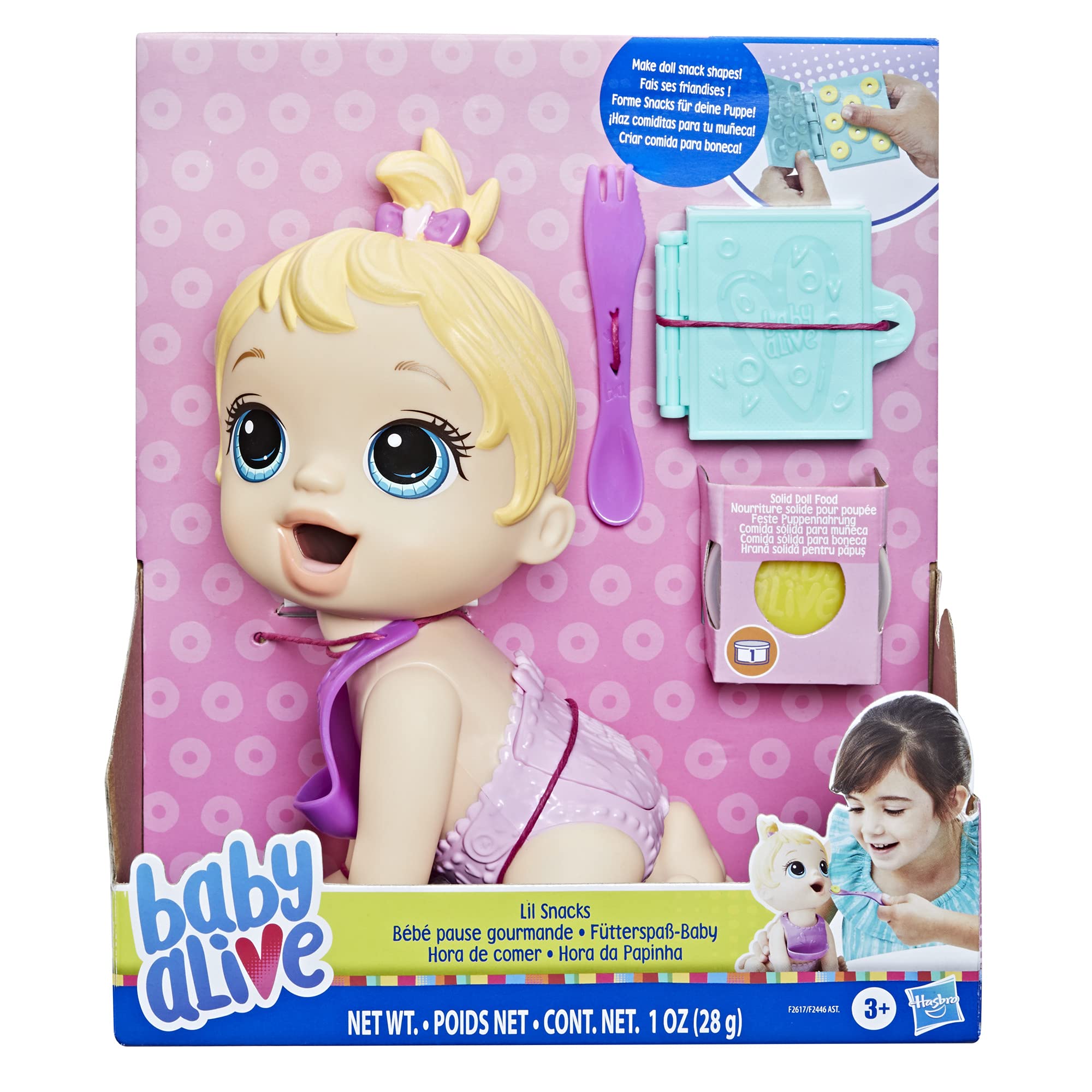 Foto 3 pulgar | Muñeca Baby Alive Lil Snacks Come Cacas, 20 Cm, Pelo Rubio - Venta Internacional.
