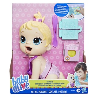 Foto 2 | Muñeca Baby Alive Lil Snacks Come Cacas, 20 Cm, Pelo Rubio - Venta Internacional.