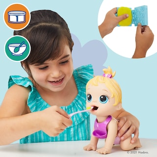 Foto 3 | Muñeca Baby Alive Lil Snacks Come Cacas, 20 Cm, Pelo Rubio - Venta Internacional.