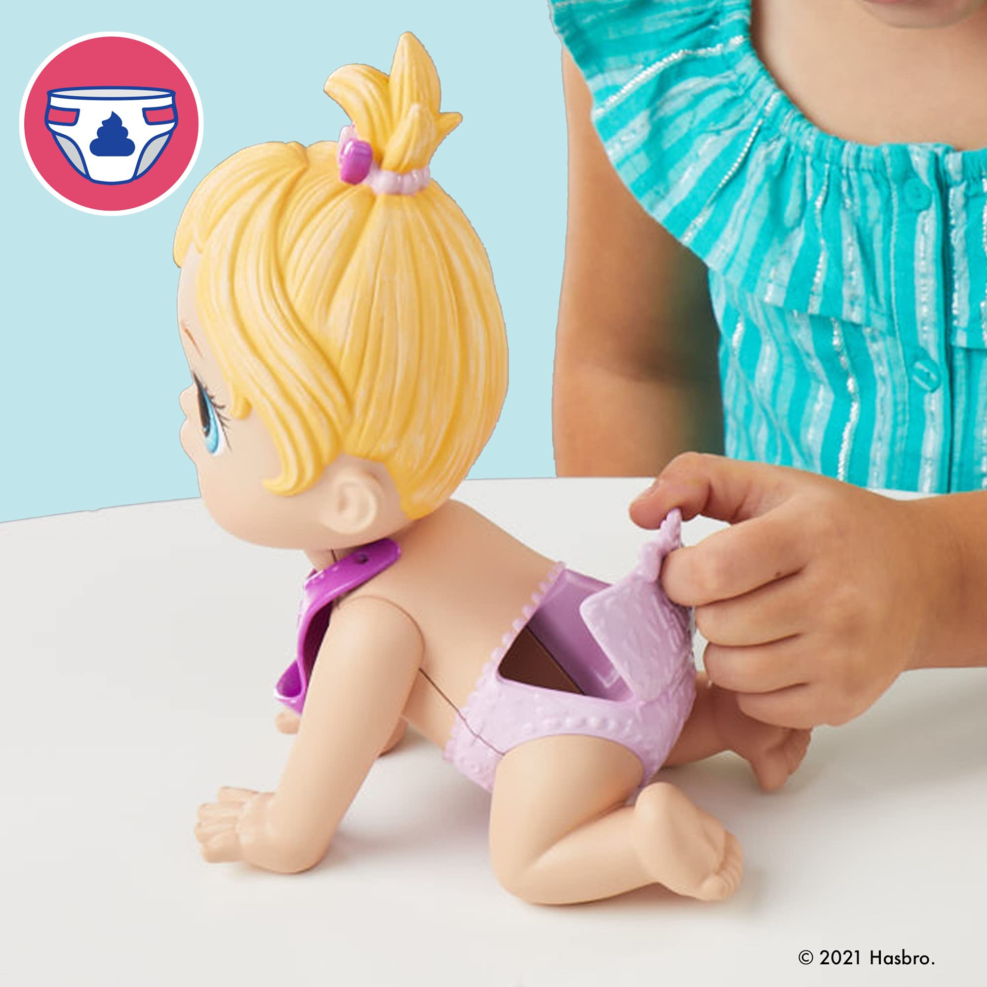 Foto 5 pulgar | Muñeca Baby Alive Lil Snacks Come Cacas, 20 Cm, Pelo Rubio - Venta Internacional.