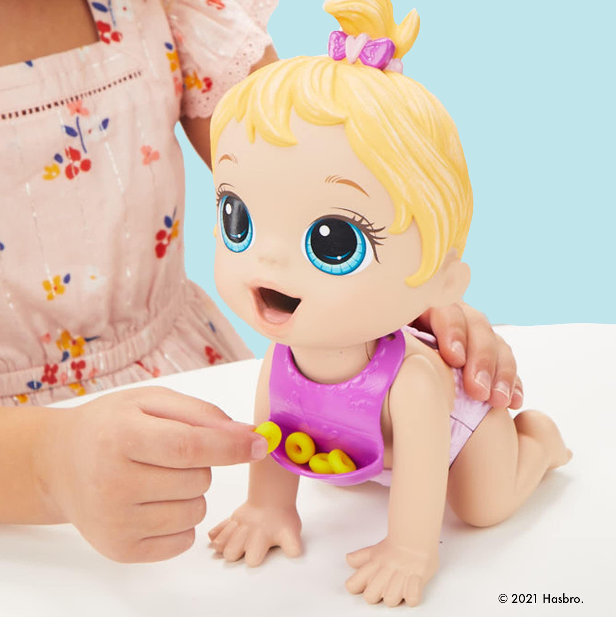 Foto 8 pulgar | Muñeca Baby Alive Lil Snacks Come Cacas, 20 Cm, Pelo Rubio - Venta Internacional.