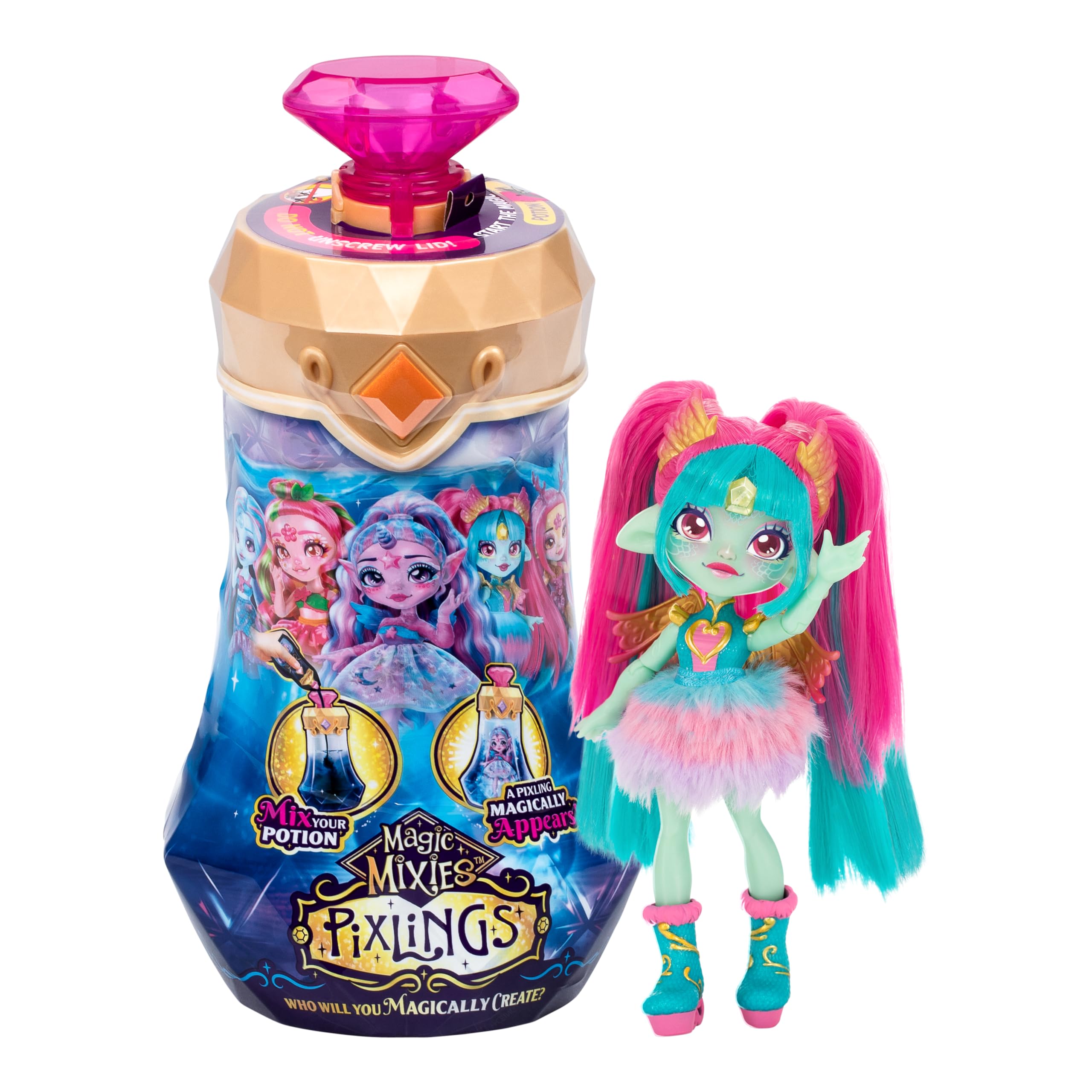 Foto 1 | Toy Magic Mixies Amber Dragon Pixling Con Muñeca De 6.5 Pulgadas - Venta Internacional.