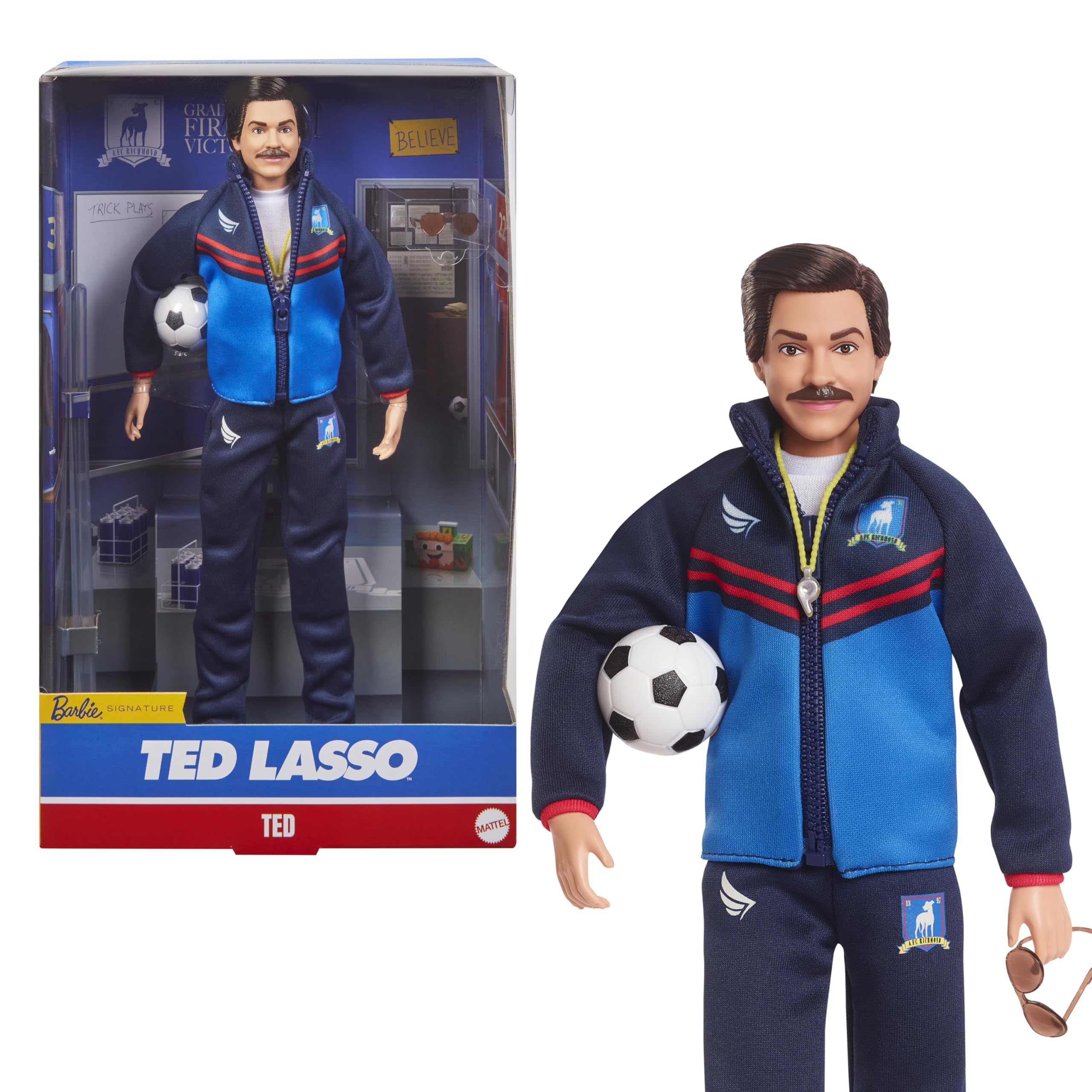 Foto 1 | Muñeca Moderna Barbie Signature Ted Lasso Con Chándal Azul - Venta Internacional.