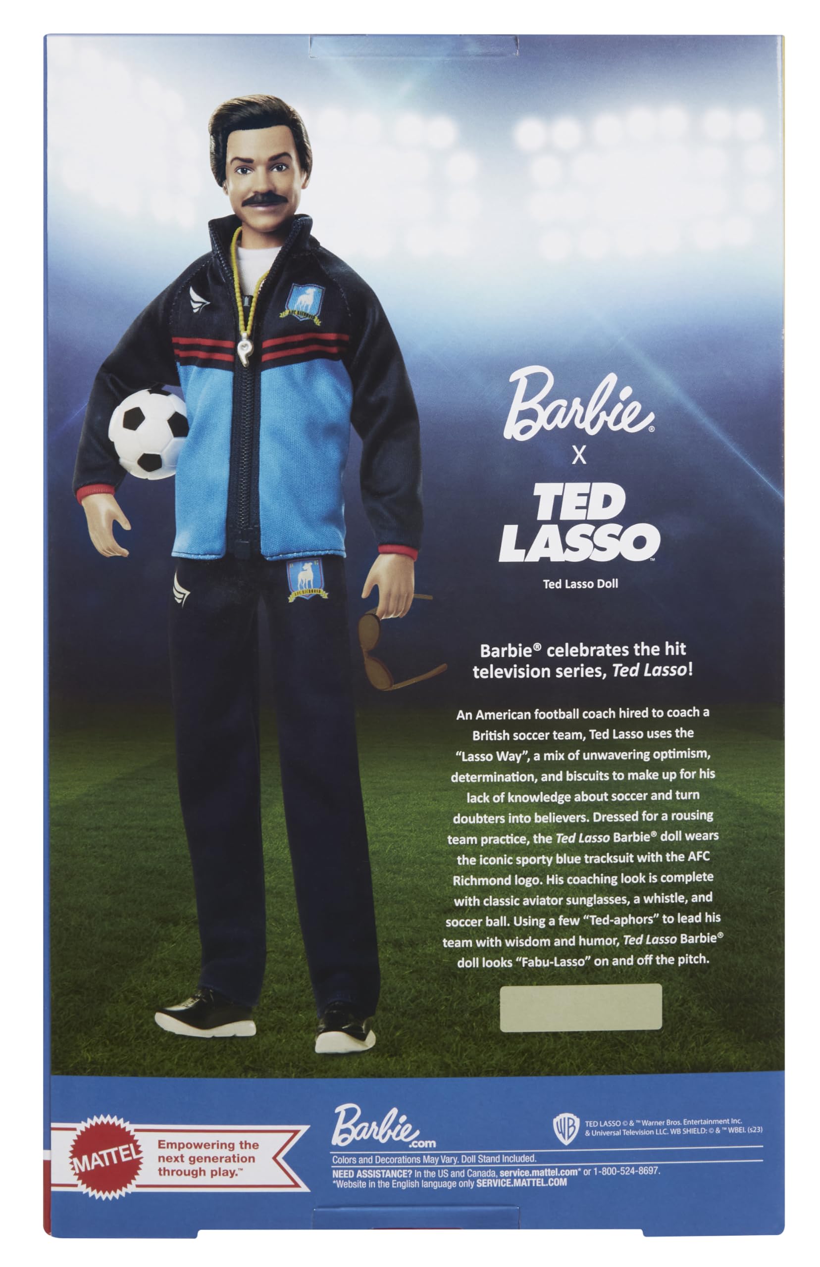 Foto 6 | Muñeca Moderna Barbie Signature Ted Lasso Con Chándal Azul - Venta Internacional.