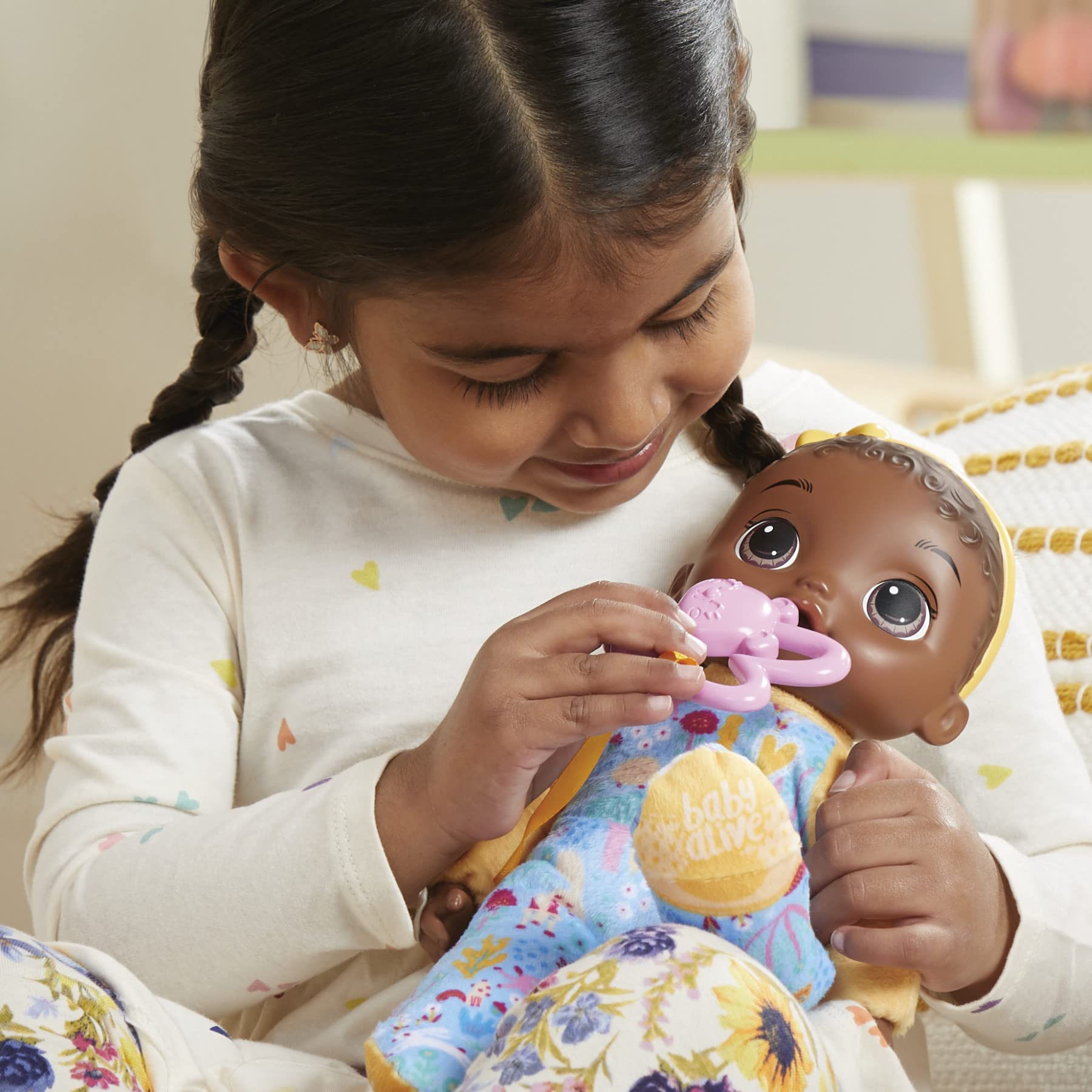 Foto 3 pulgar | Muñeca Baby Alive Soft 'n Cute De Pelo Negro De 28 Cm Con Mordedor - Venta Internacional.