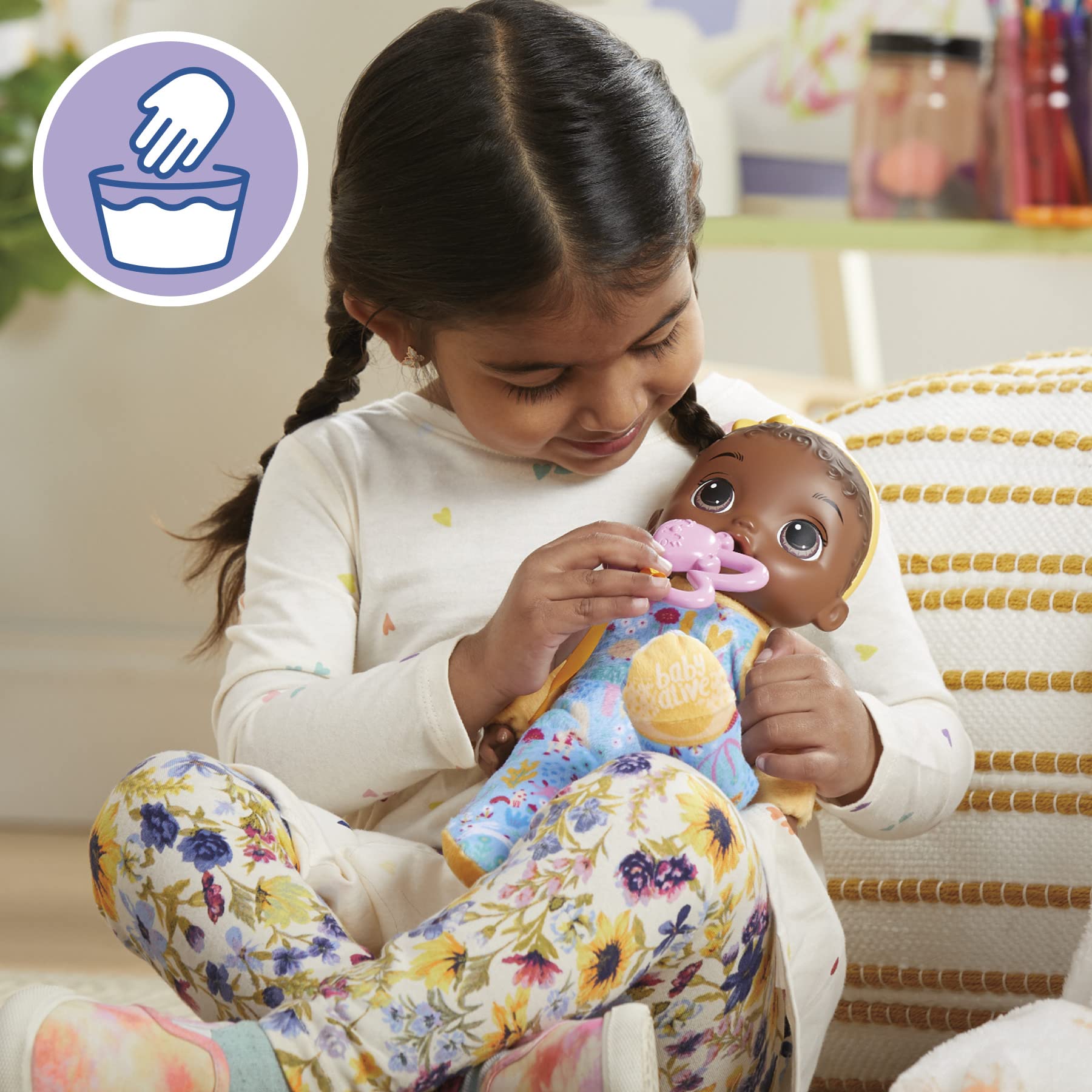 Foto 5 pulgar | Muñeca Baby Alive Soft 'n Cute De Pelo Negro De 28 Cm Con Mordedor - Venta Internacional.