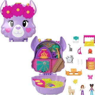 Foto 1 | Set De Juego Compacto Polly Pocket Llama Camp Adventure Con Muñecas - Venta Internacional.