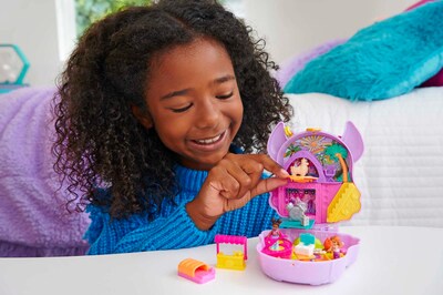 Foto 2 | Set De Juego Compacto Polly Pocket Llama Camp Adventure Con Muñecas - Venta Internacional.