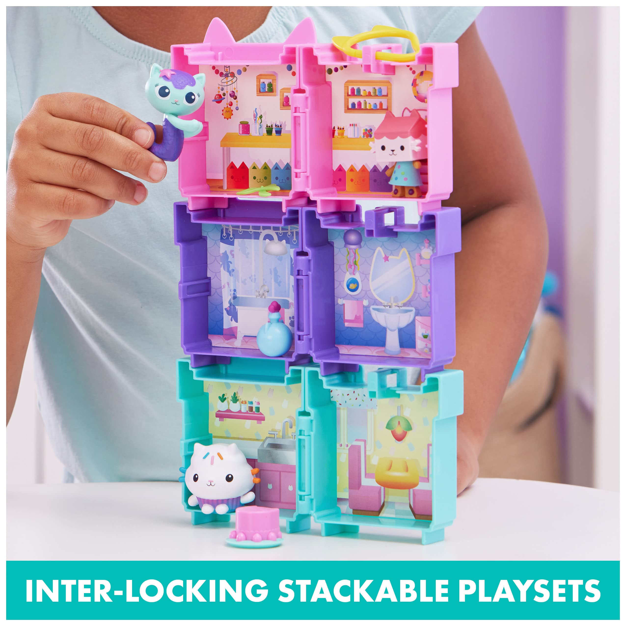 Foto 4 pulgar | Playsets Gabby's Dollhouse Con Figuras De Cakey, Baby Box Y Mercat - Venta Internacional.