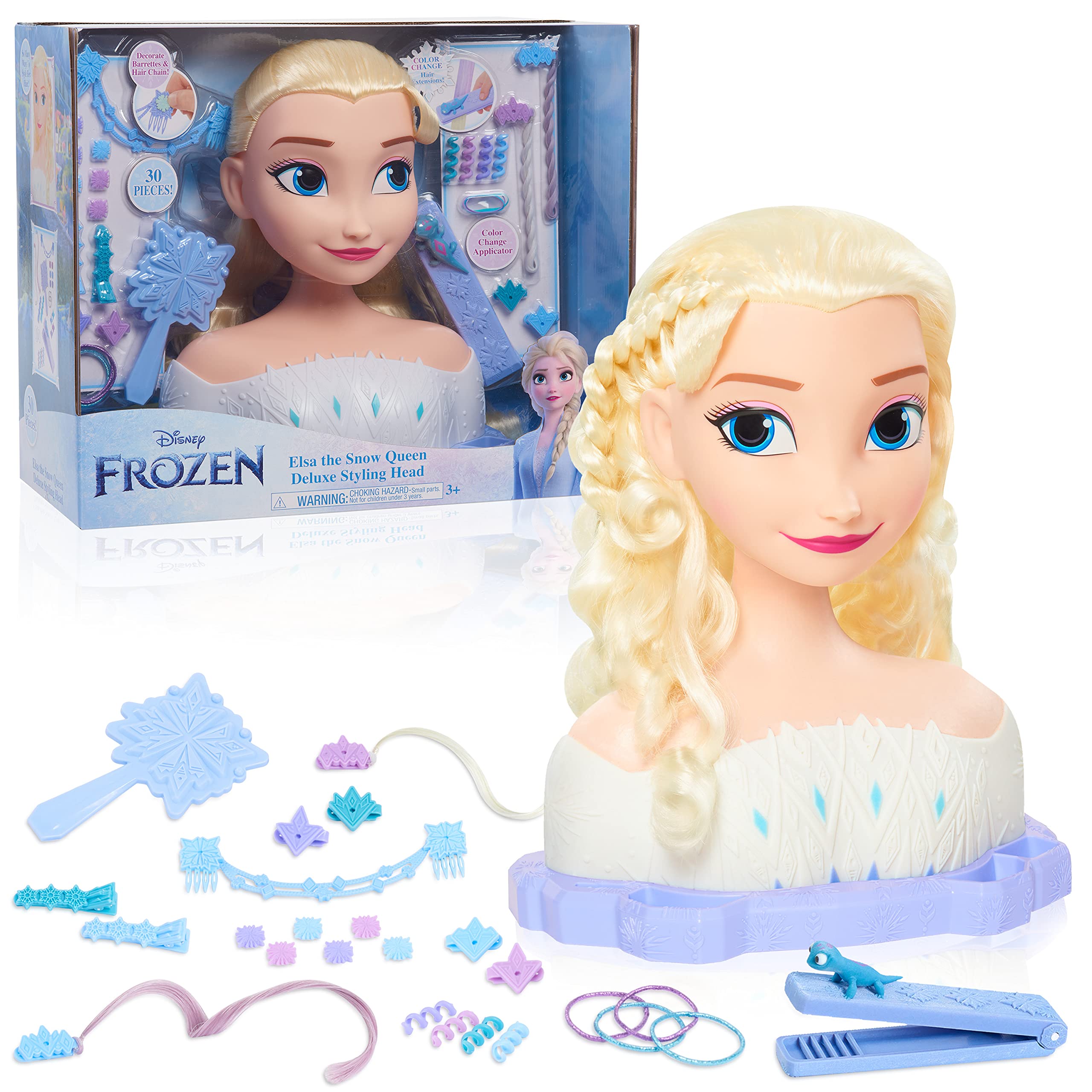 Foto 2 pulgar | Cabezal De Peinado Just Play Disney Frozen Deluxe Elsa Blonde Hair - Venta Internacional.
