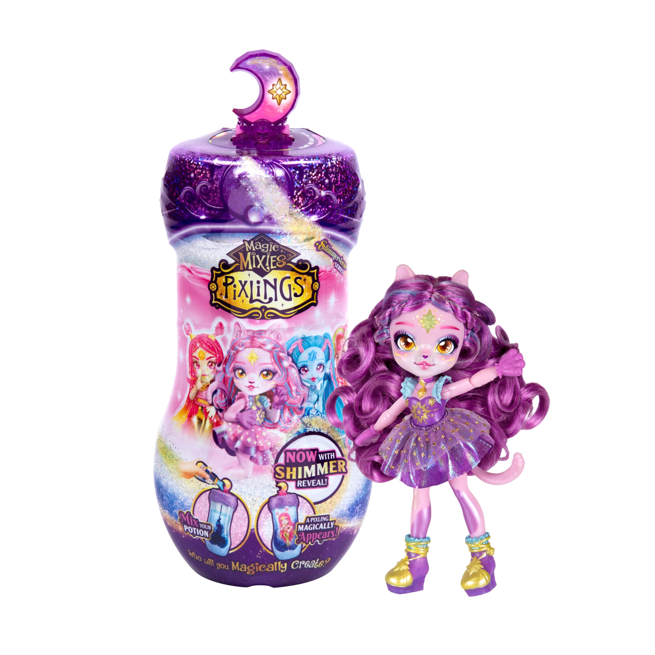 Muñeca De Moda Magic Mixies Pixlings Shimmerverse Catlyn, 6.5 Pulgadas - Venta Internacional.