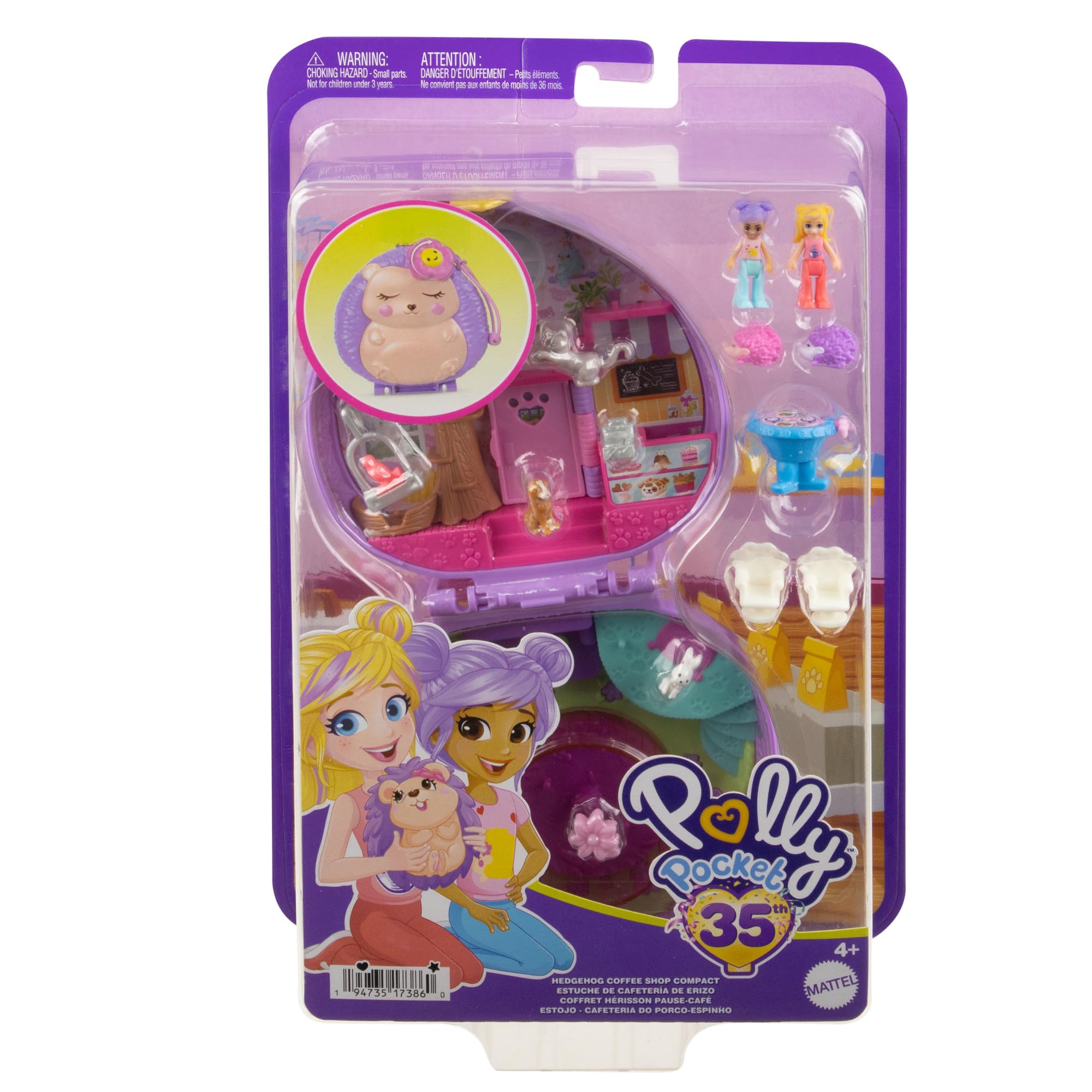 Foto 7 pulgar | Cafetería Toy Polly Pocket Hedgehog Con 2 Micromuñecas - Venta Internacional.