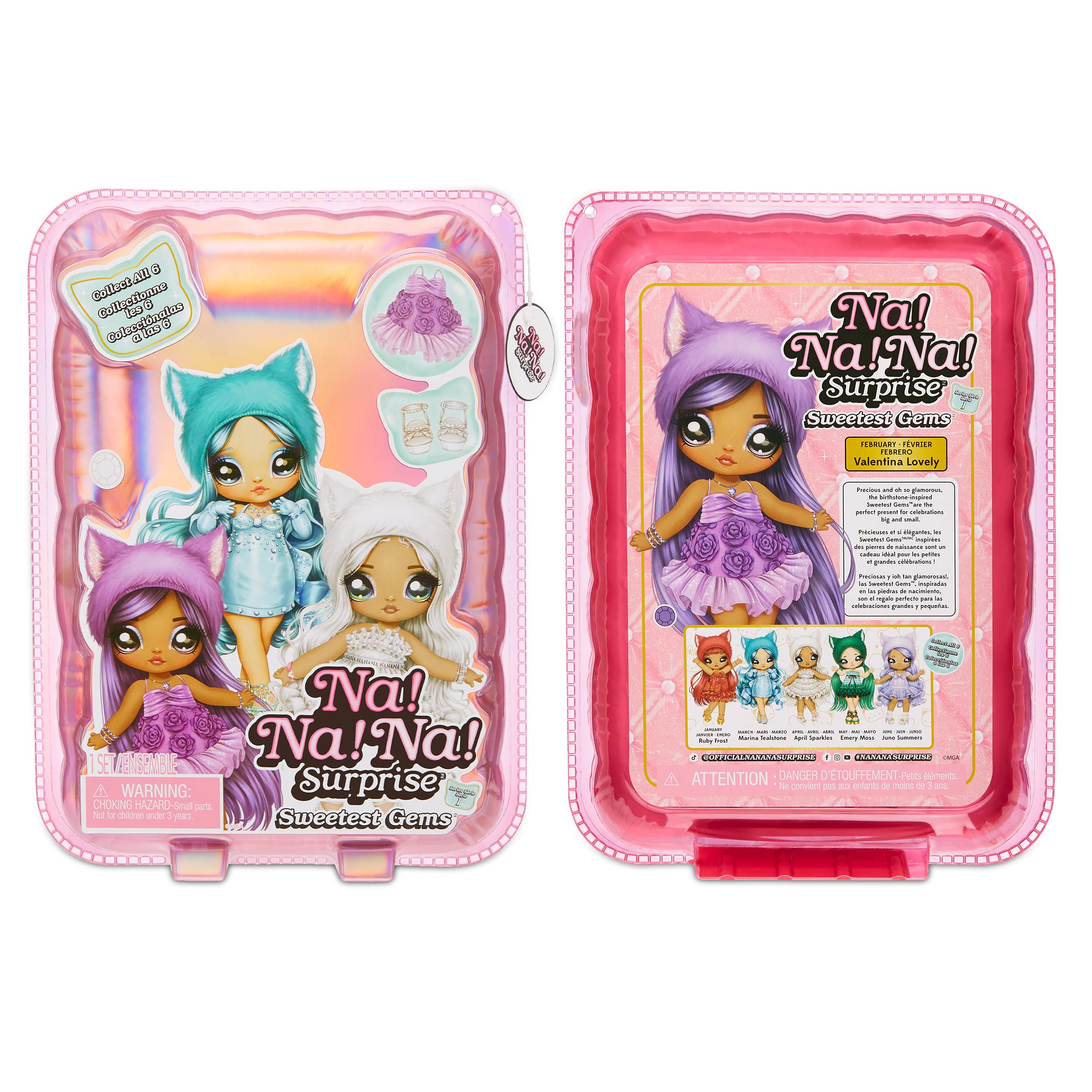 Foto 6 | Muñeca De Moda Na Na Na Surprise Sweetest Gems April Sparkles - Venta Internacional.