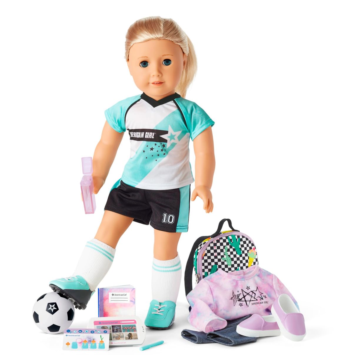 Foto 2 pulgar | Muñeca American Girl Truly Me De 18 Pulgadas Con Set Escolar Y De Fútbol - Venta Internacional.