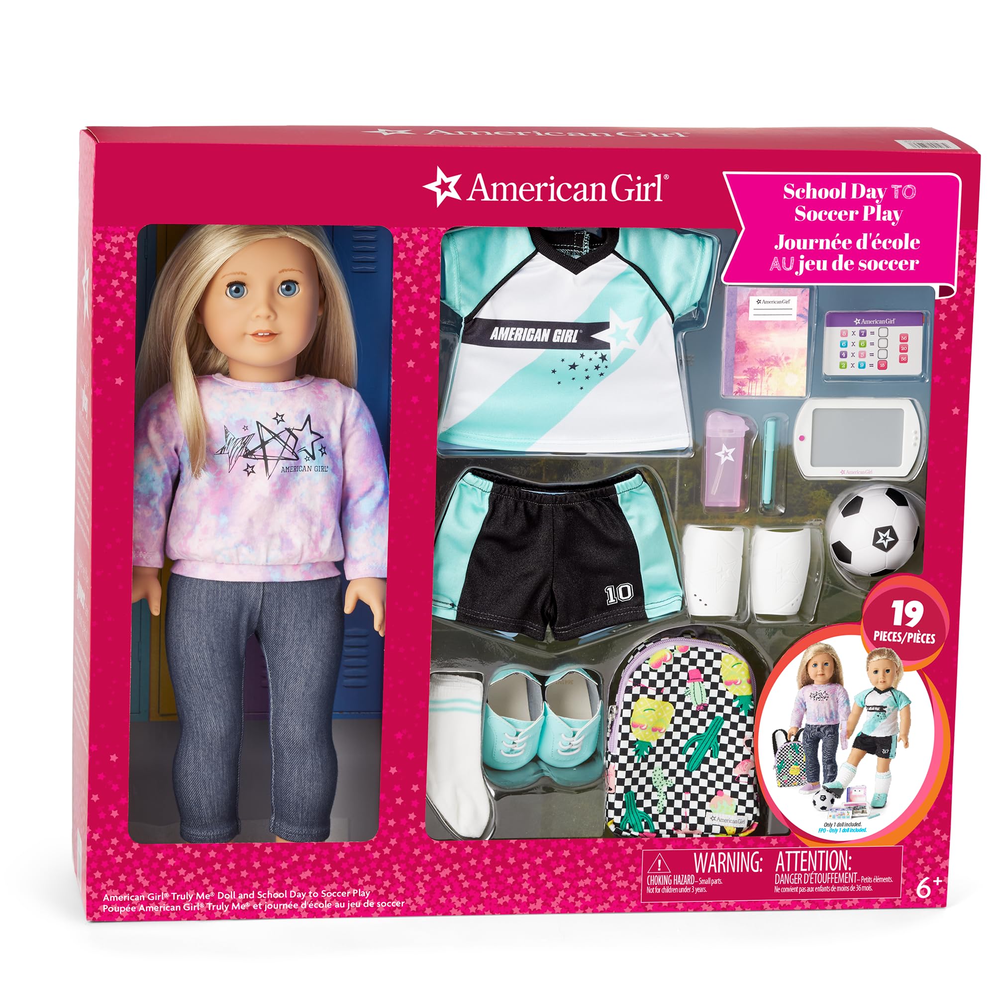 Foto 6 pulgar | Muñeca American Girl Truly Me De 18 Pulgadas Con Set Escolar Y De Fútbol - Venta Internacional.