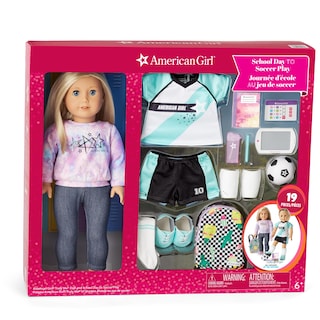 Foto 5 | Muñeca American Girl Truly Me De 18 Pulgadas Con Set Escolar Y De Fútbol - Venta Internacional.