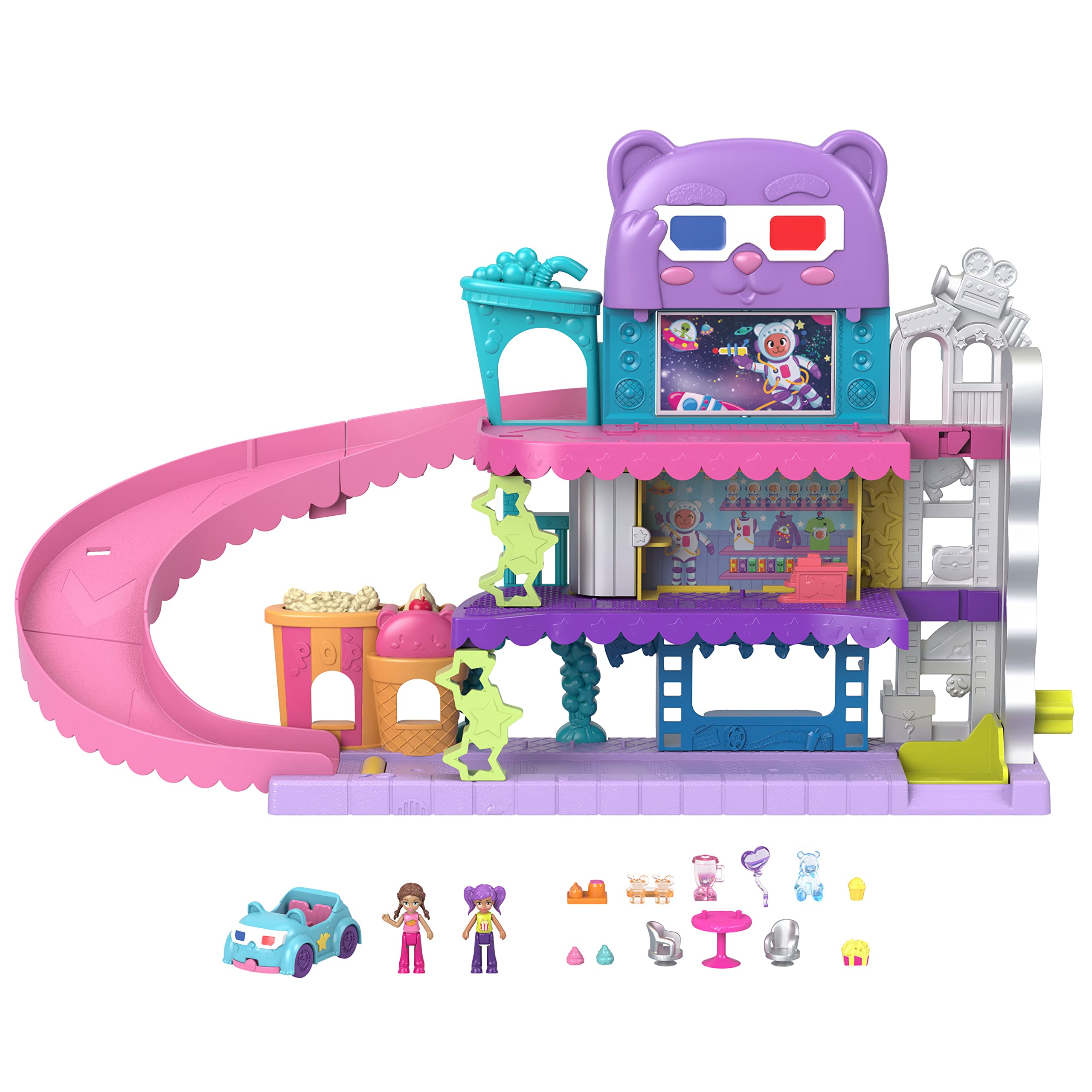 Foto 2 pulgar | Playset Polly Pocket Autocine Pollyville - Venta Internacional.