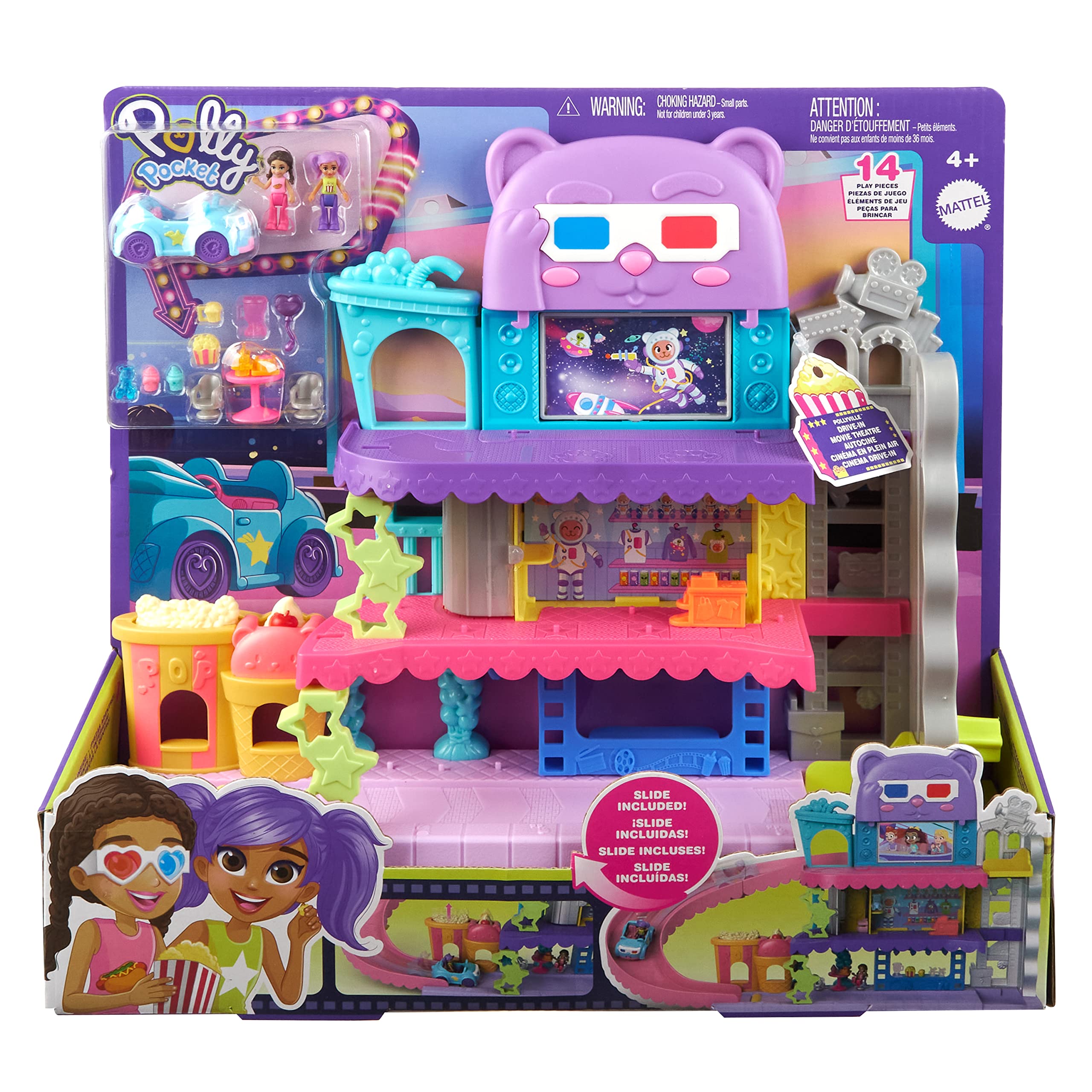 Foto 7 pulgar | Playset Polly Pocket Autocine Pollyville - Venta Internacional.