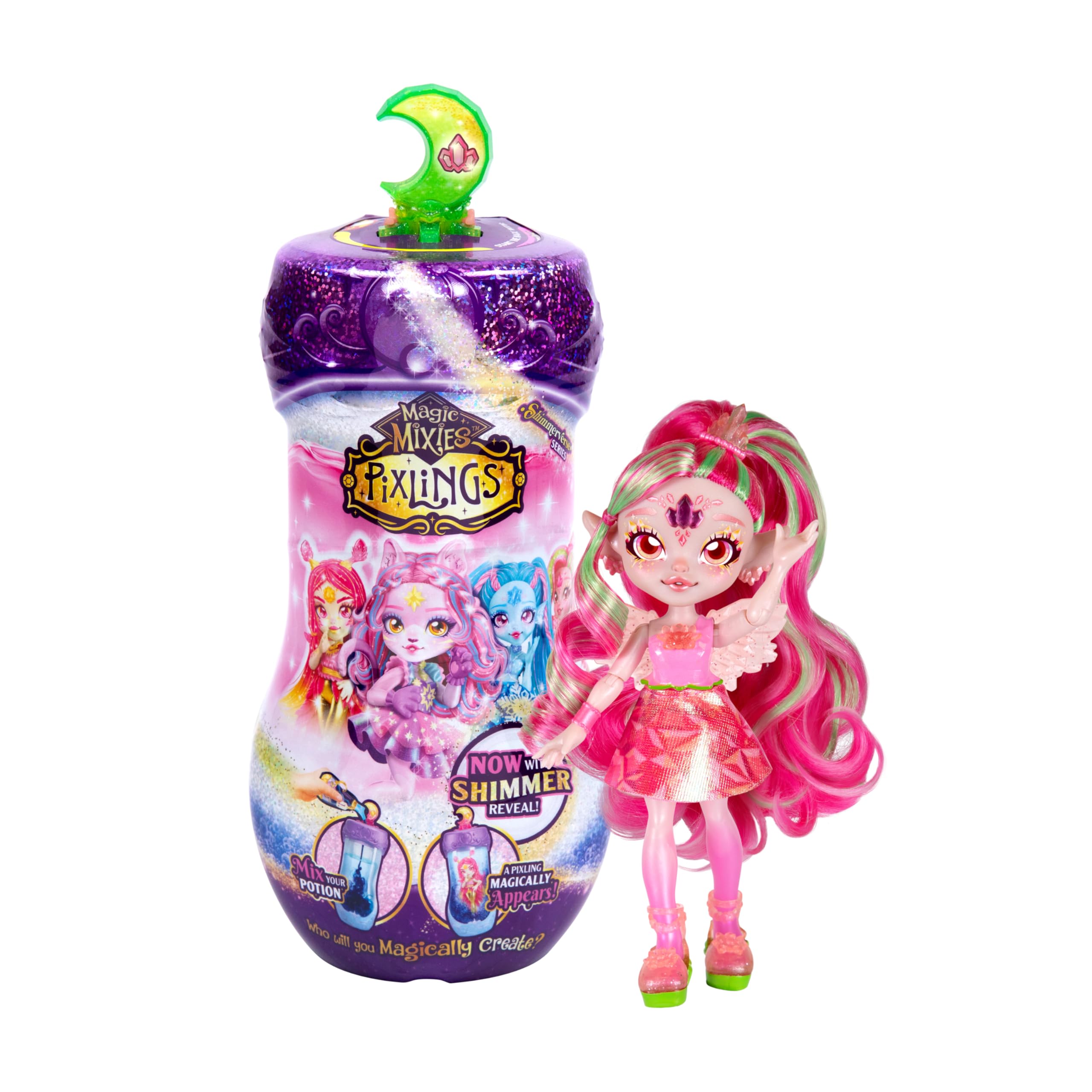 Muñeca De Moda Magic Mixies Pixlings Shimmerverse Faye, 6.5 Pulgadas - Venta Internacional.