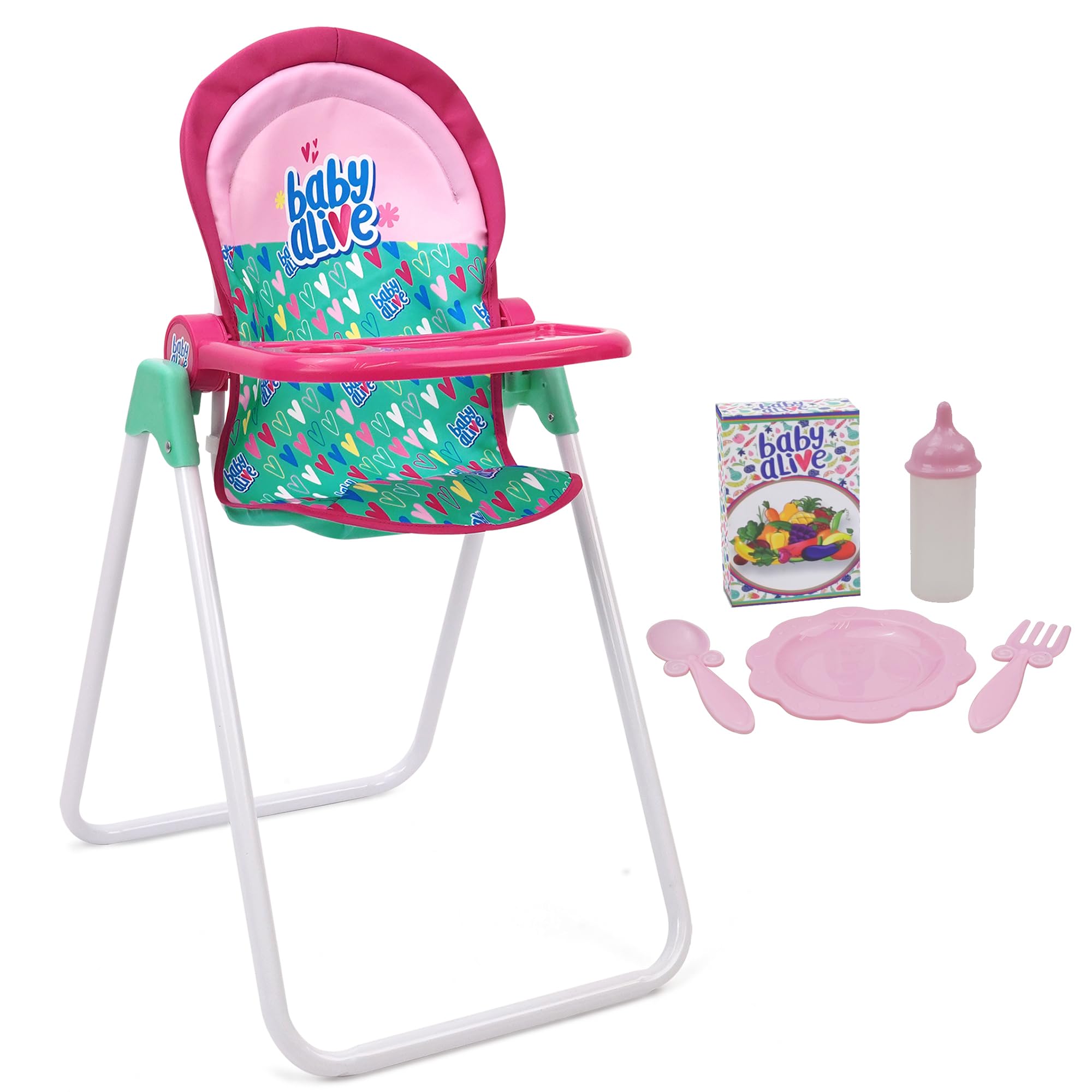 Juego De Tronas Doll Baby Alive, Verde, Rosa Y Corazones Para 14 A 24 Pulgadas - Venta Internacional.