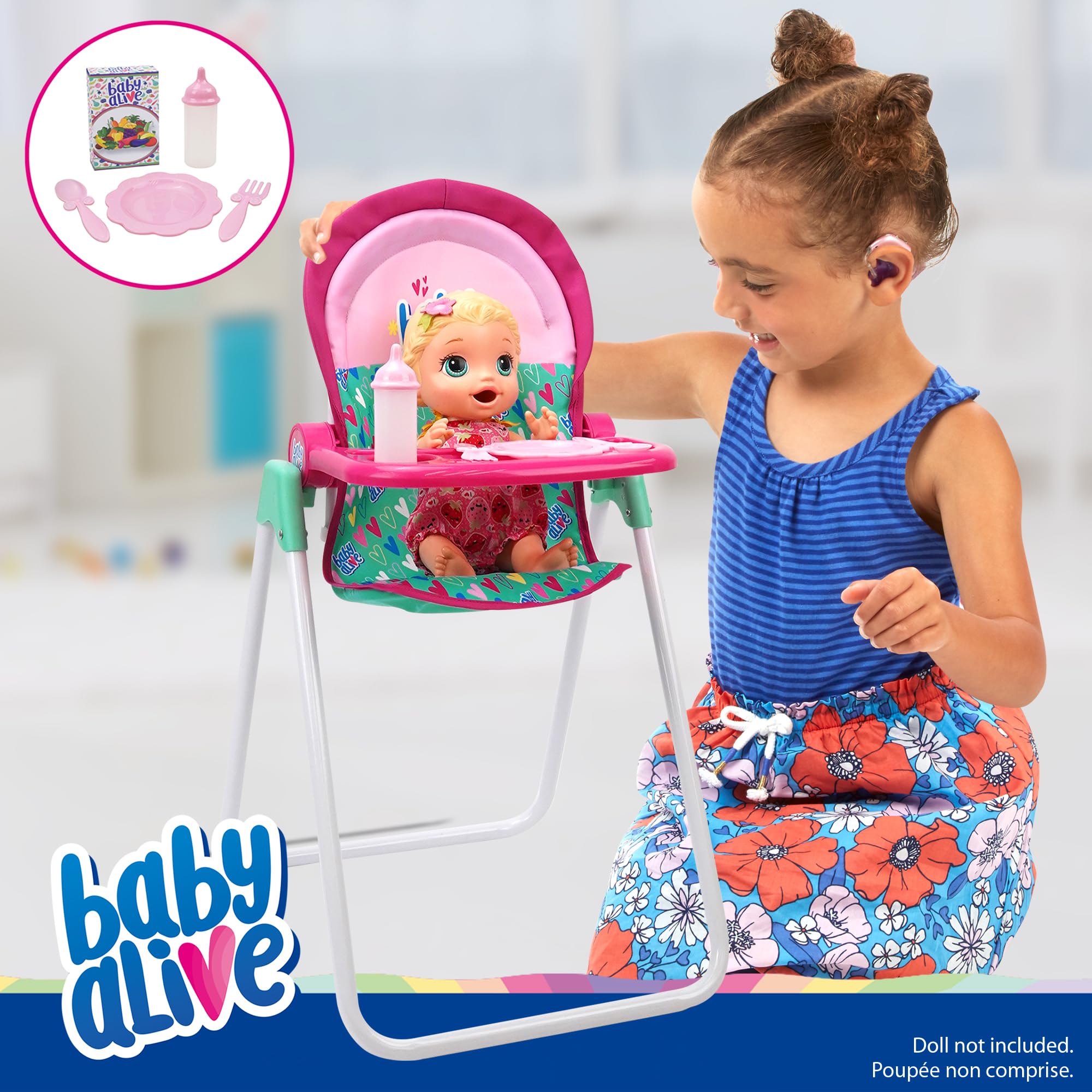 Foto 4 pulgar | Juego De Tronas Doll Baby Alive, Verde, Rosa Y Corazones Para 14 A 24 Pulgadas - Venta Internacional.