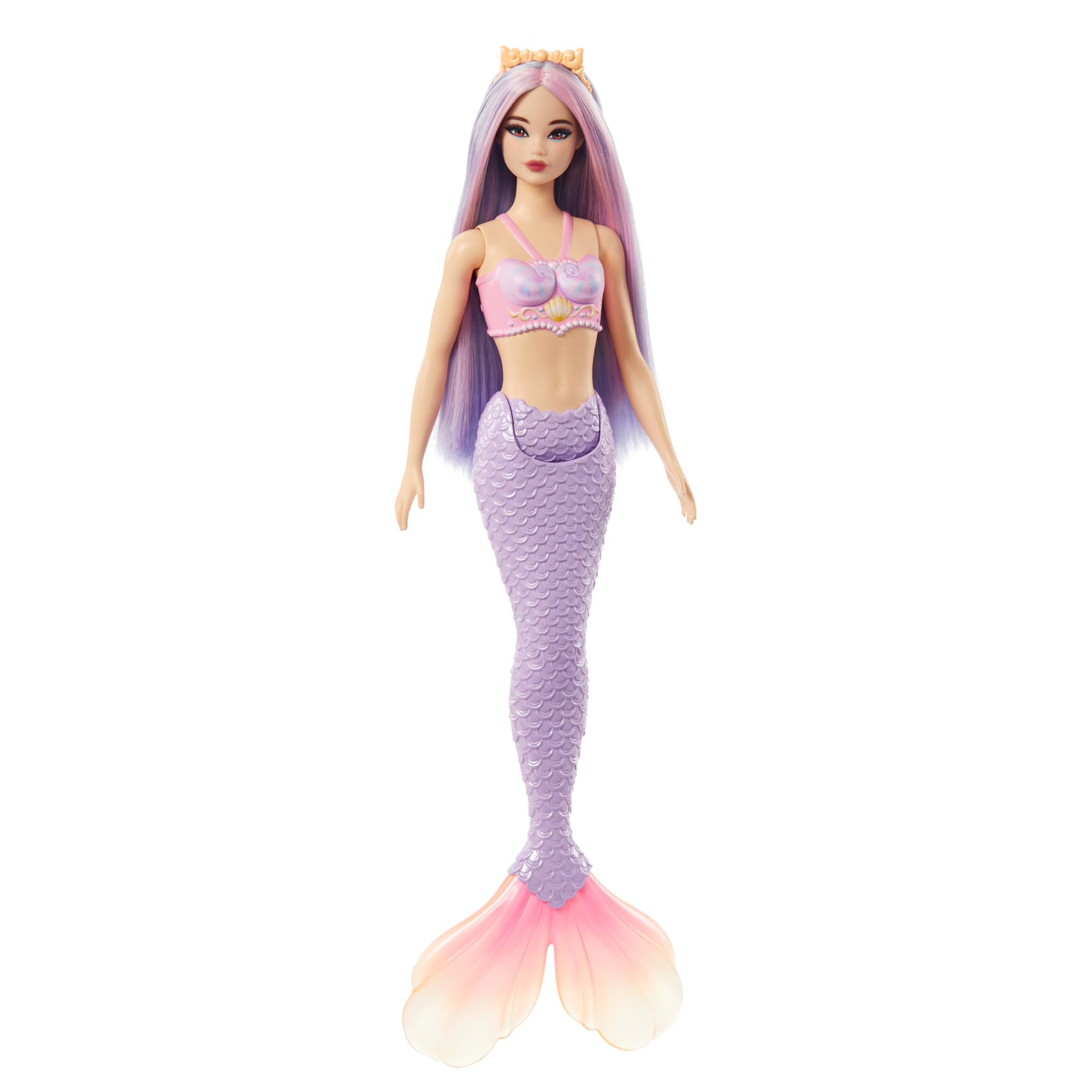 Foto 6 pulgar | Muñeca Barbie Sirena Con Pelo Y Diadema De Fantasía Rosa Y Lila - Venta Internacional.