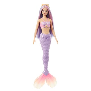 Foto 5 | Muñeca Barbie Sirena Con Pelo Y Diadema De Fantasía Rosa Y Lila - Venta Internacional.