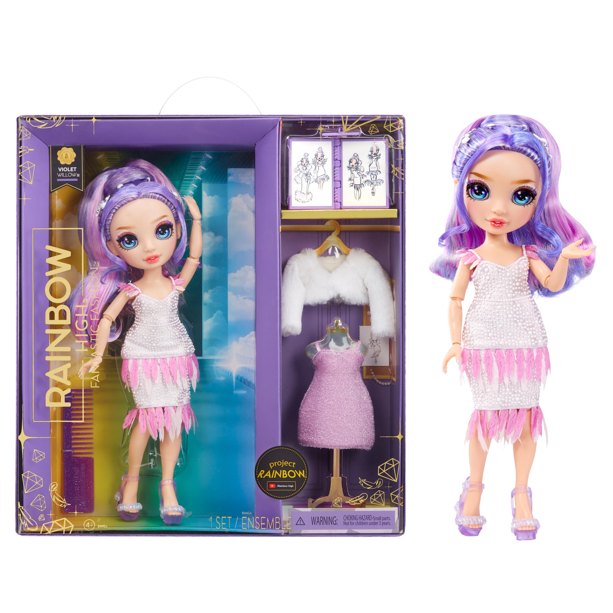 Muñeca De Moda Rainbow High Fantastic Fashion Violet Willow - Venta Internacional.
