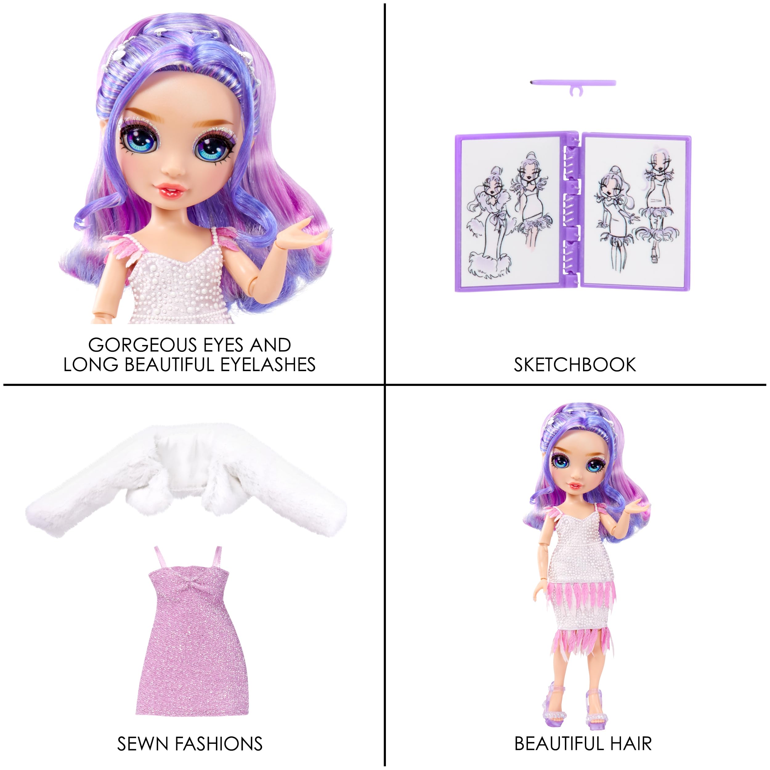 Foto 6 pulgar | Muñeca De Moda Rainbow High Fantastic Fashion Violet Willow - Venta Internacional.
