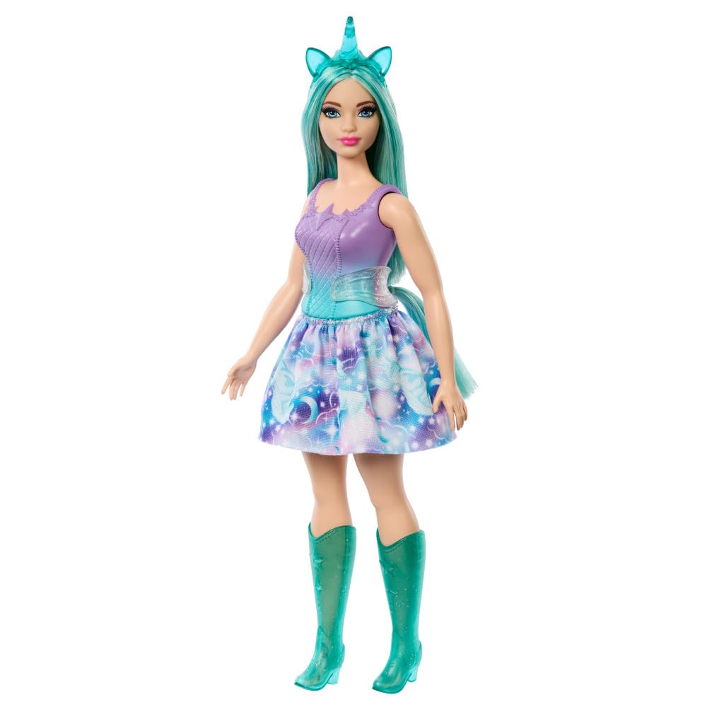 Muñeca Barbie De Unicornio Con Pelo De Fantasía Turquesa Y Atuendo Pastel - Venta Internacional.