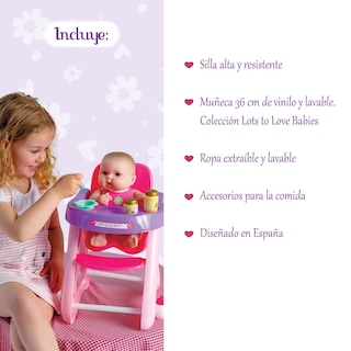 Foto 2 | Set De Regalo Para Alimentar Muñecas Jc Toys Con Trona, 14 Lotes Para Amar A Los Bebés - Venta Internacional.