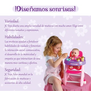 Foto 4 | Set De Regalo Para Alimentar Muñecas Jc Toys Con Trona, 14 Lotes Para Amar A Los Bebés - Venta Internacional.