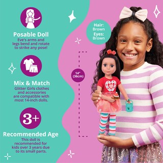 Foto 4 | Muñeca Con Purpurina Para Niñas De 14 Pulgadas Con Atuendo Navideño Y Acceso. - Venta Internacional.