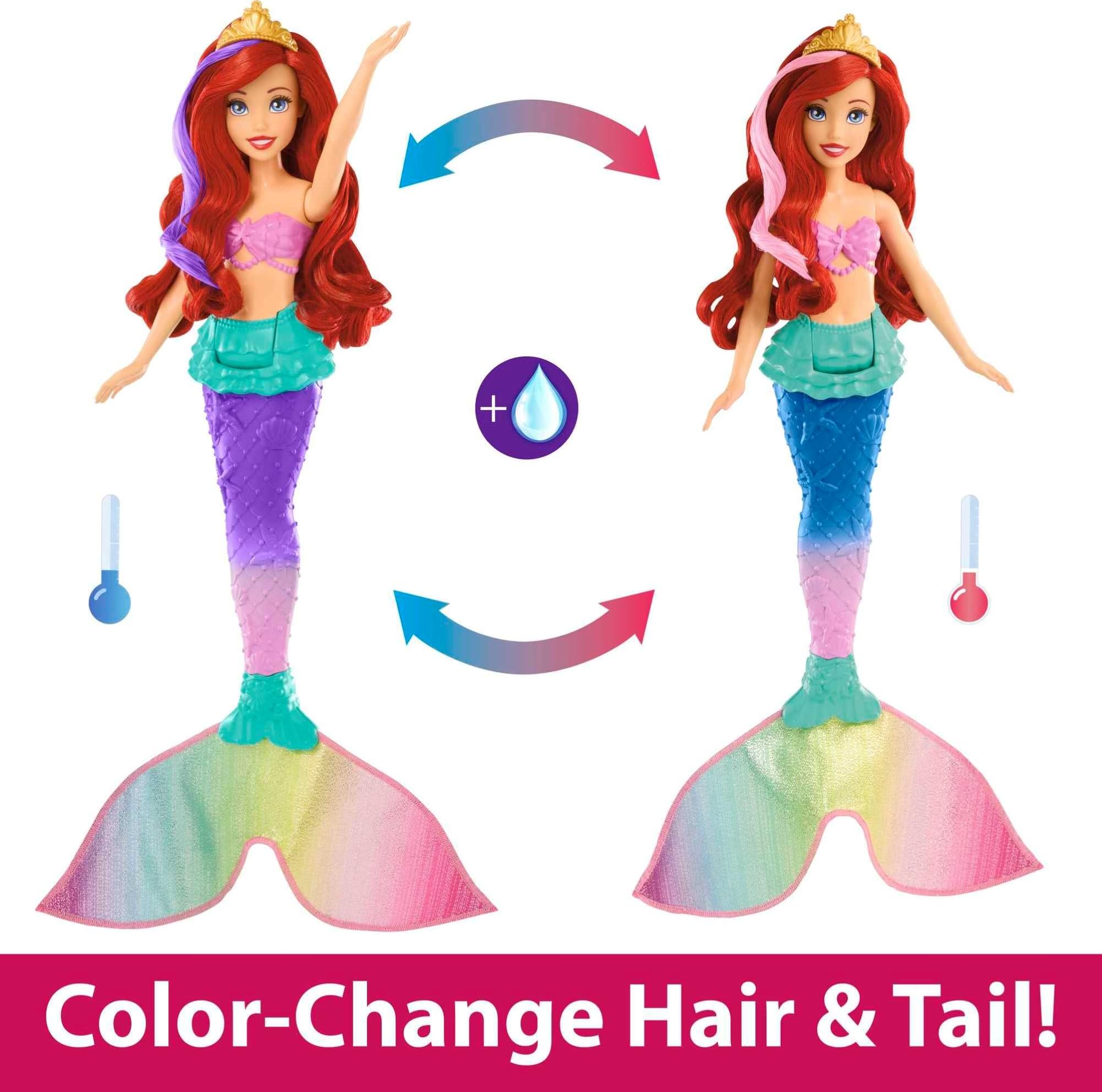 Foto 3 | Muñeca De Moda Mattel Disney Princess Ariel Con Cambio De Color - Venta Internacional.