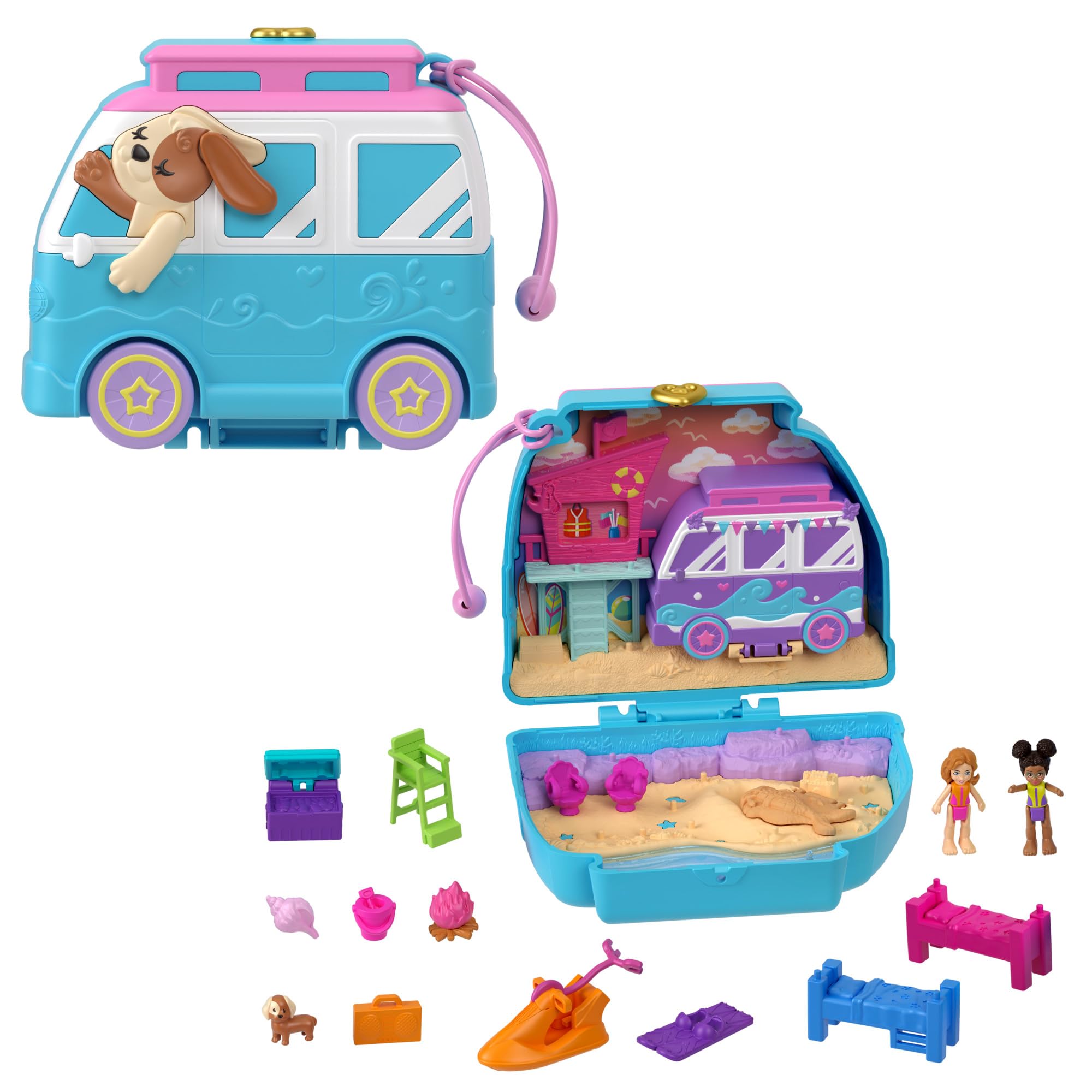 Foto 2 pulgar | Muñecas De Bolsillo Y Set De Juego Toy Polly Seaside Puppy Ride Con 11 Unidades - Venta Internacional.