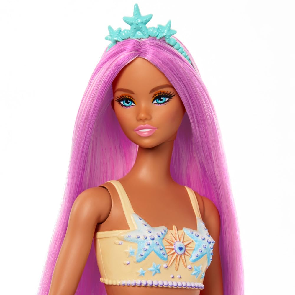 Foto 4 pulgar | Muñeca Sirena Barbie Con Accesorio Rosa De Fantasía Para El Pelo Y La Diadema - Venta Internacional.