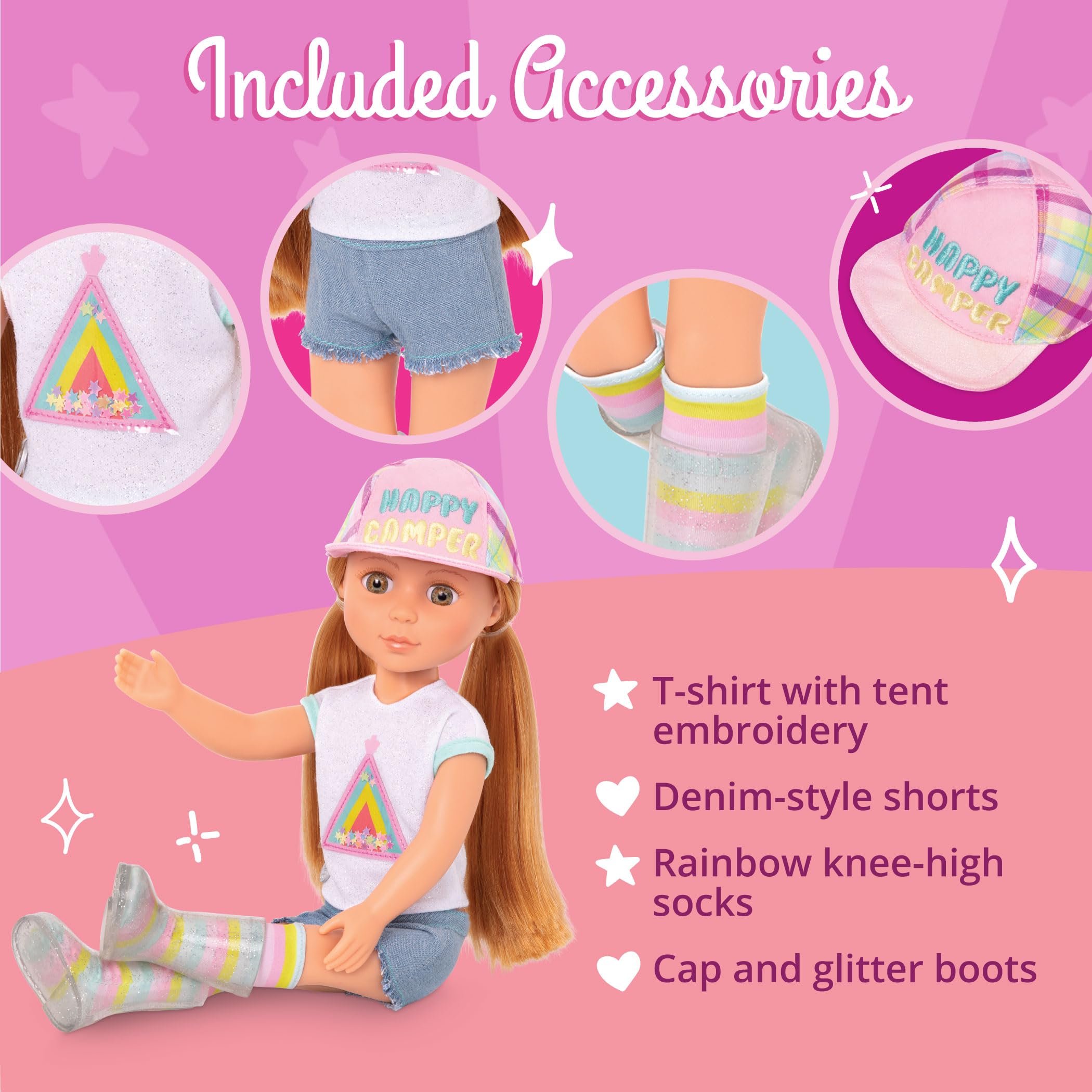 Foto 4 pulgar | Muñeca Astrid Con Purpurina Para Niñas, 35 Cm, Con Disfraz De Acampada Para Niños Mayores De 3 Años - Venta Intern