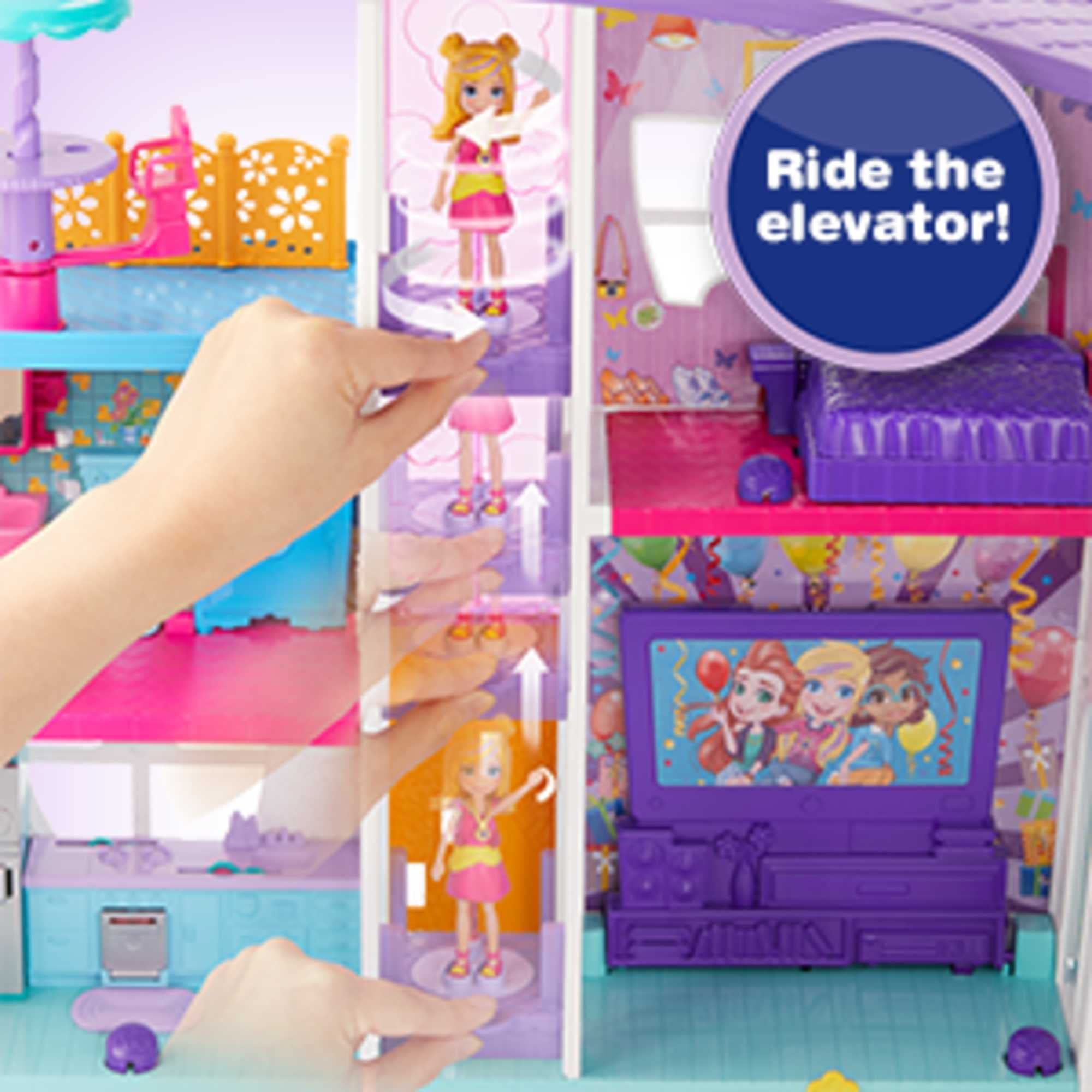 Foto 4 pulgar | Almohadilla De Fiesta Playset Polly Pocket Poppin' Con Muñeca De 7 Cm Y Cordón - Venta Internacional.