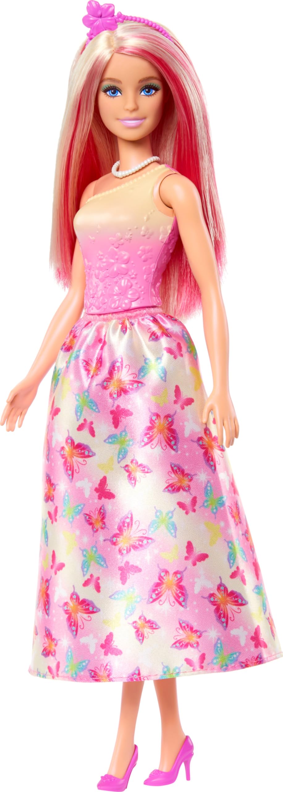 Foto 5 pulgar | Muñeca Barbie Royal Con Cabello De Fantasía Rosa Y Rubio Y Accesorios - Venta Internacional.