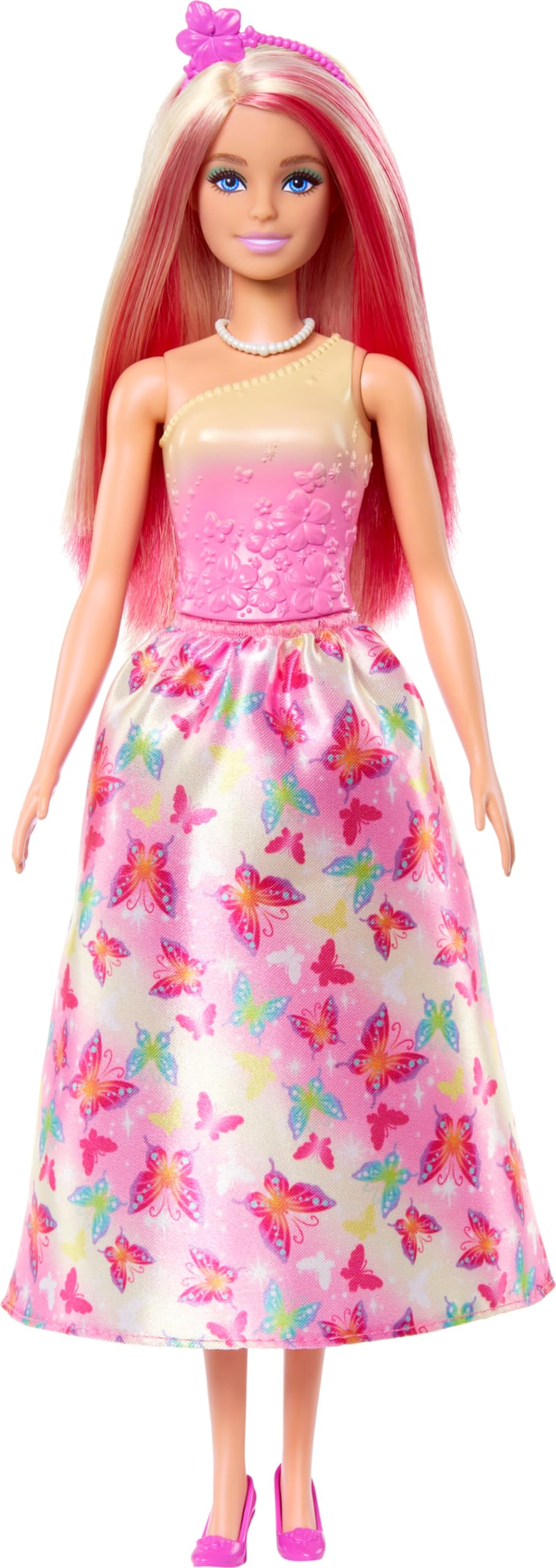 Foto 6 pulgar | Muñeca Barbie Royal Con Cabello De Fantasía Rosa Y Rubio Y Accesorios - Venta Internacional.